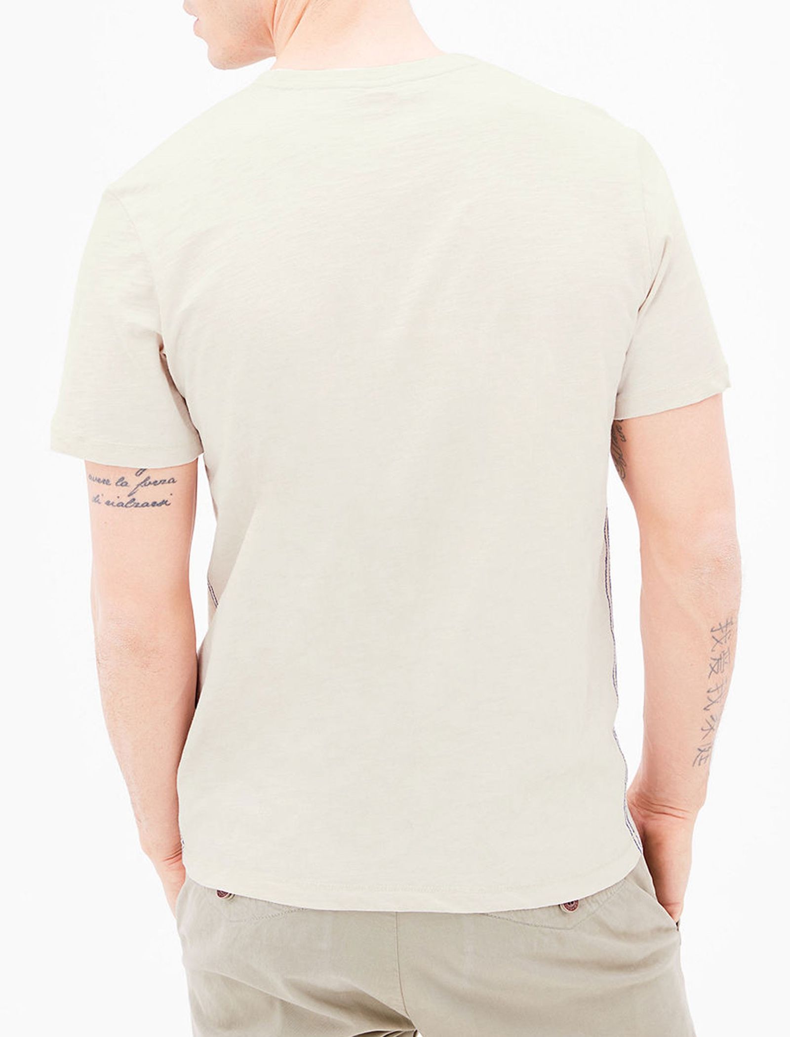 تی شرت نخی یقه گرد مردانه - اس.اولیور - کرم - 6