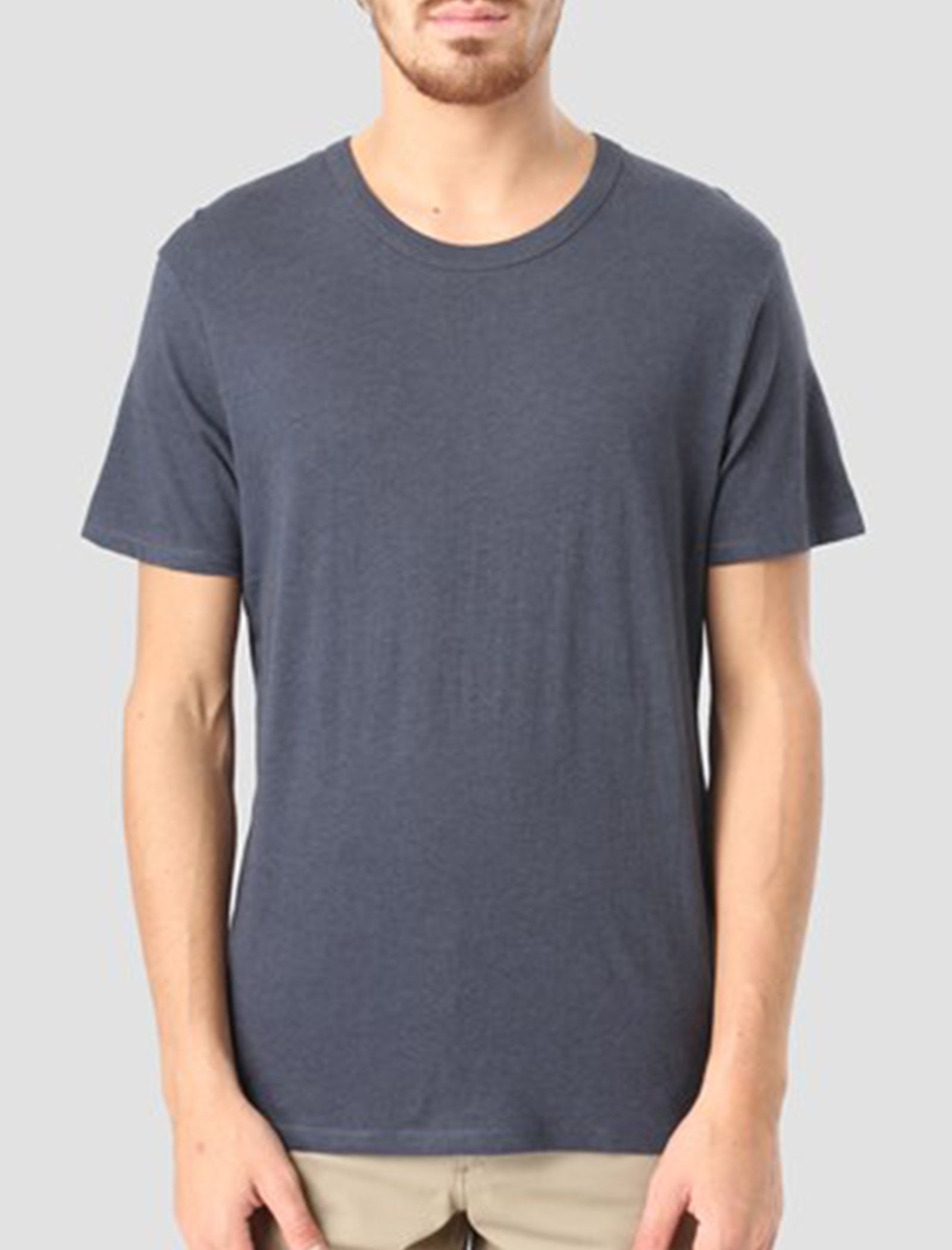 تی شرت نخی آستین کوتاه مردانه - سلکتد - نيلي - 3