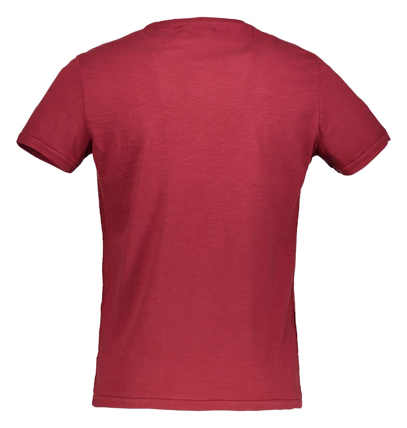 تی شرت نخی یقه گرد مردانه - مانگو - قرمز تيره - 3