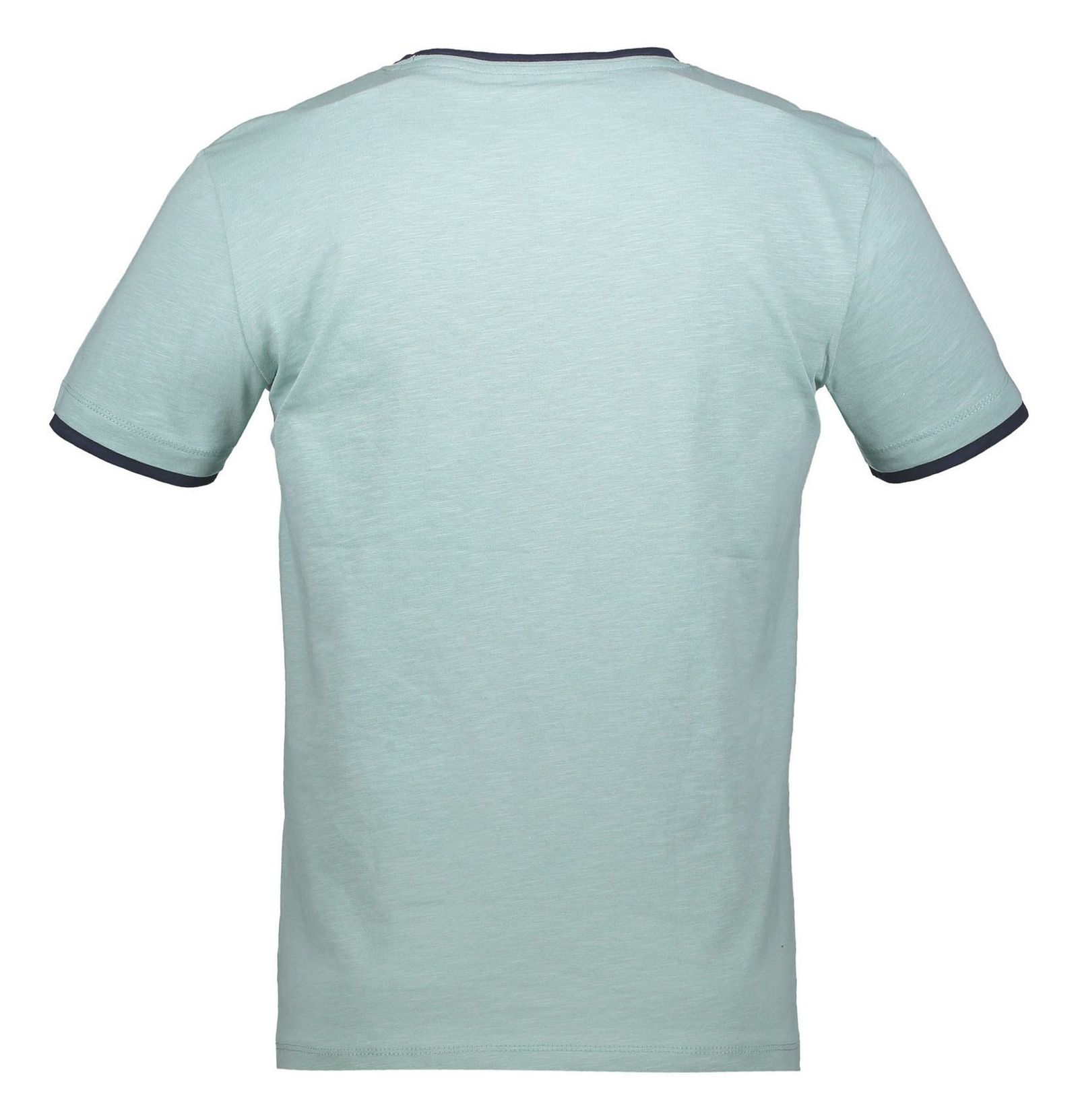 تی شرت نخی یقه گرد مردانه - دفکتو - سبز آبي   - 5