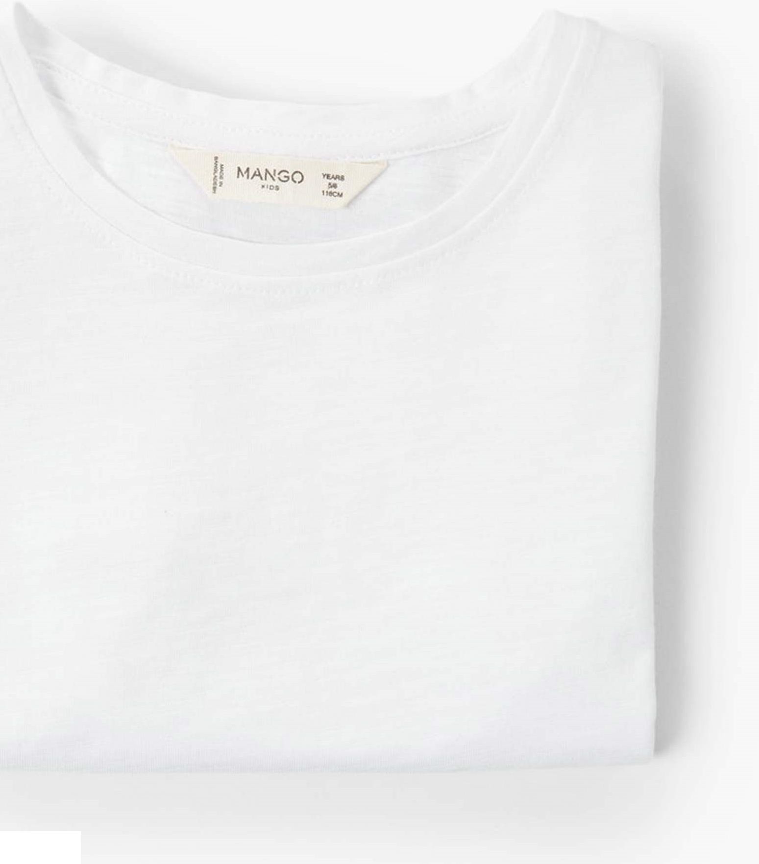 تی شرت نخی یقه گرد دخترانه - مانگو - سفيد - 5