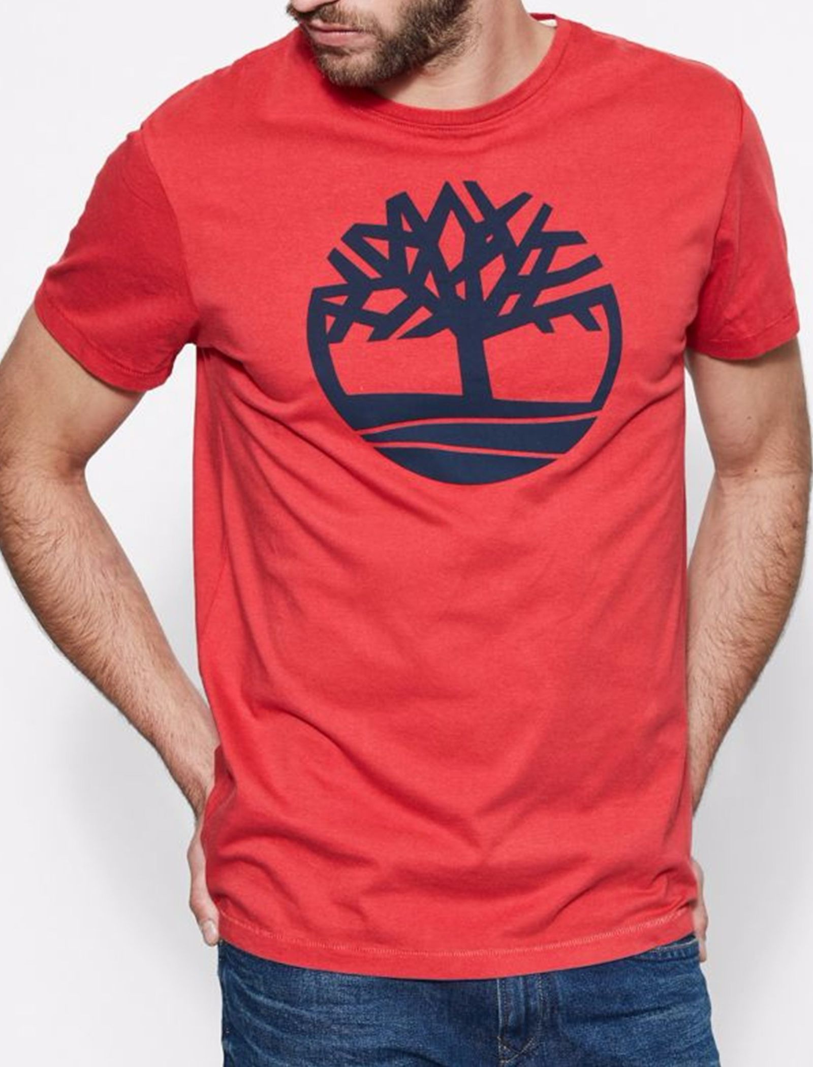 تی شرت نخی آستین کوتاه مردانه Kennebec River Tree - تیمبرلند - قرمز - 3