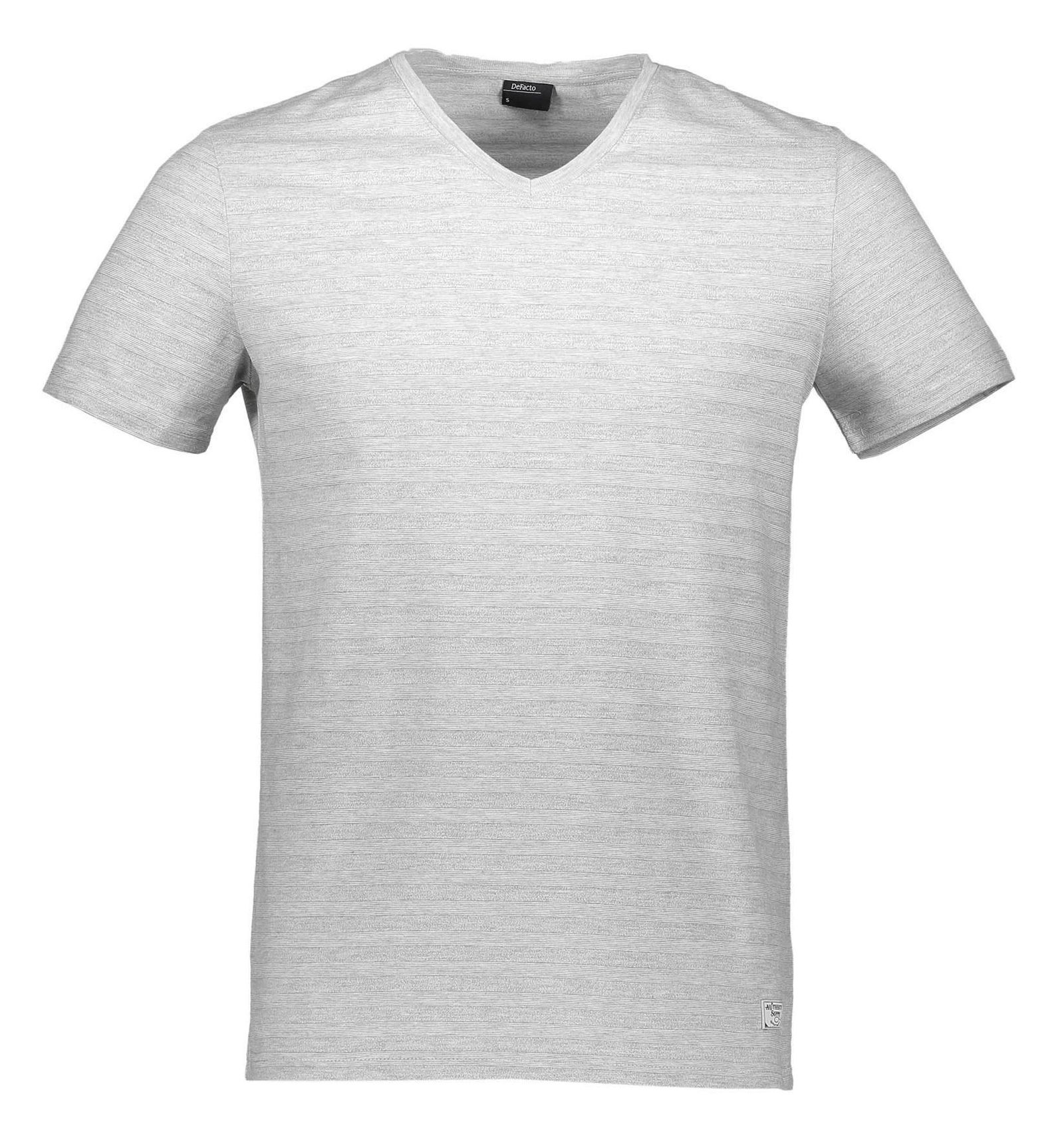 تی شرت نخی یقه هفت مردانه - دفکتو - طوسي - 4