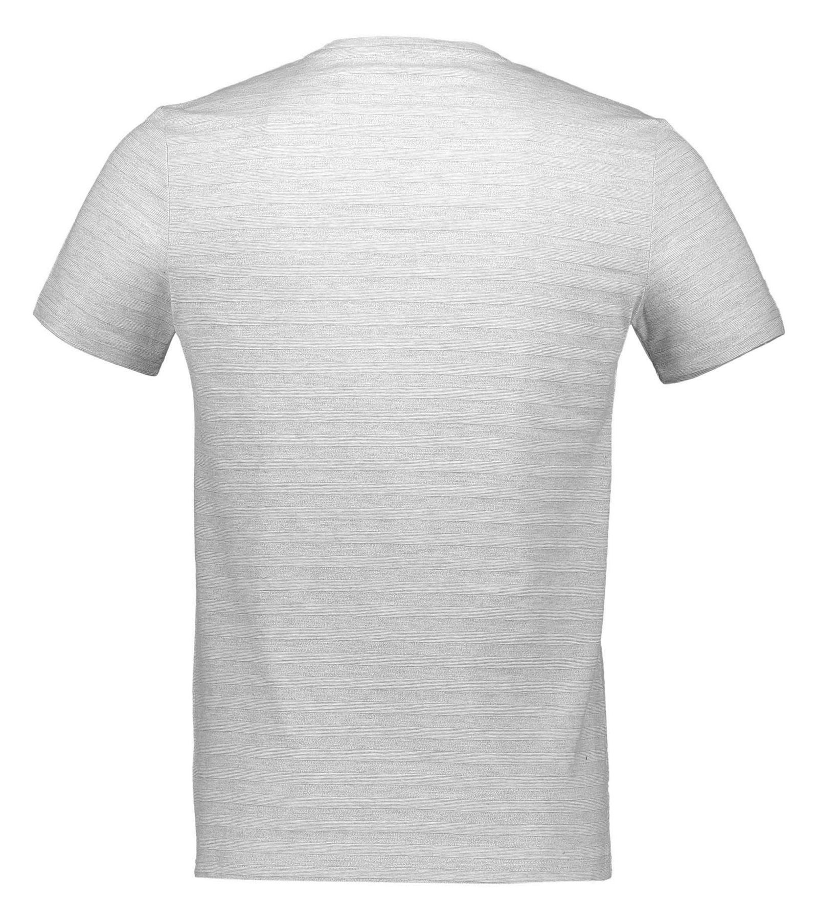 تی شرت نخی یقه هفت مردانه - دفکتو - طوسي - 5
