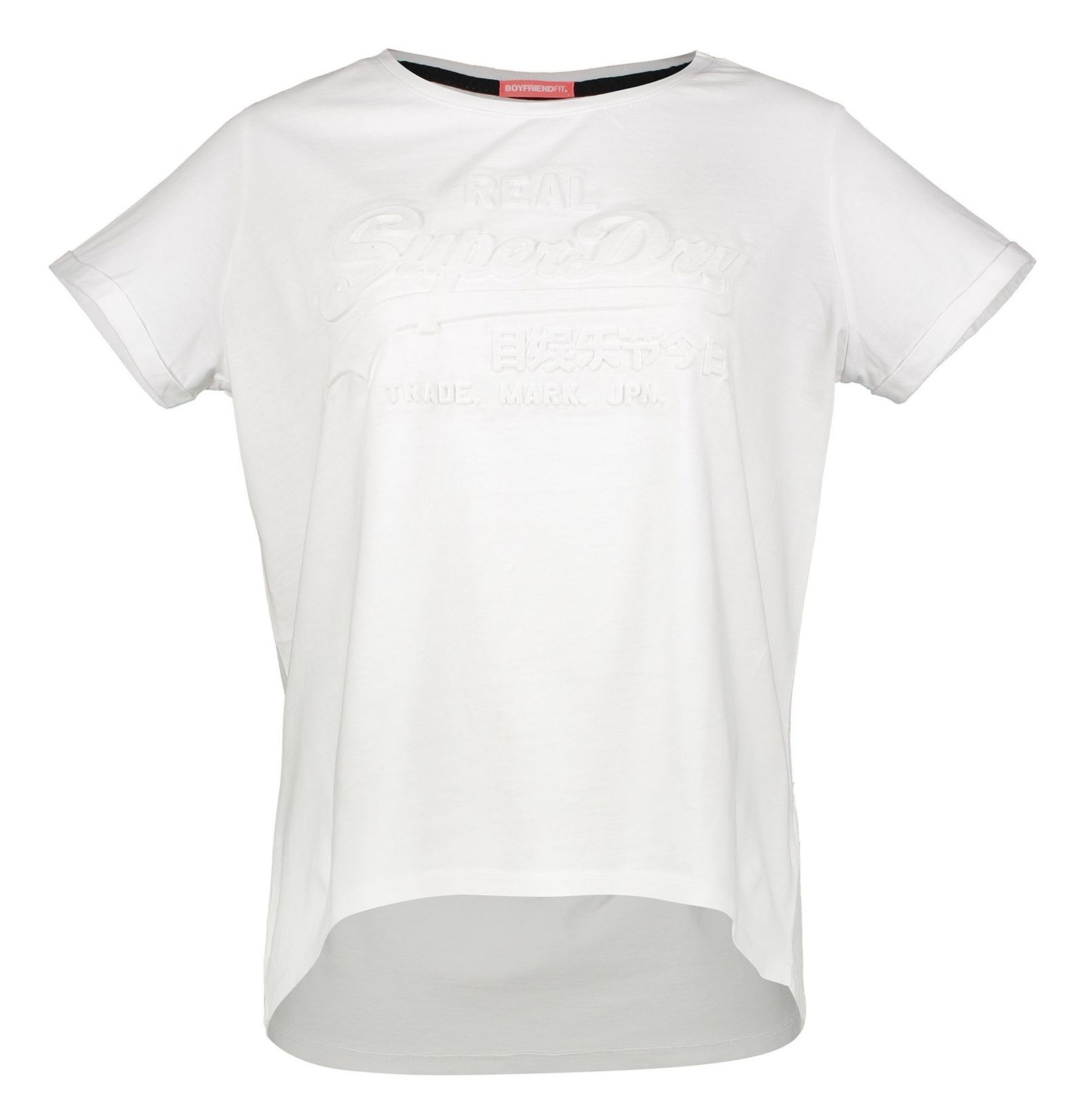 تی شرت نخی یقه گرد زنانه Vintage Logo Embossed BF - سوپردرای - سفيد - 1