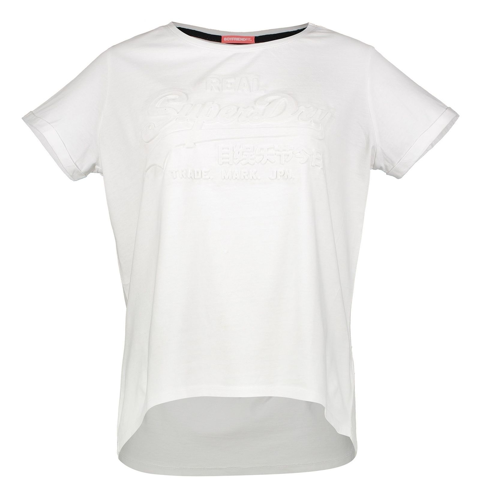 تی شرت نخی یقه گرد زنانه Vintage Logo Embossed BF - سوپردرای - سفيد - 2