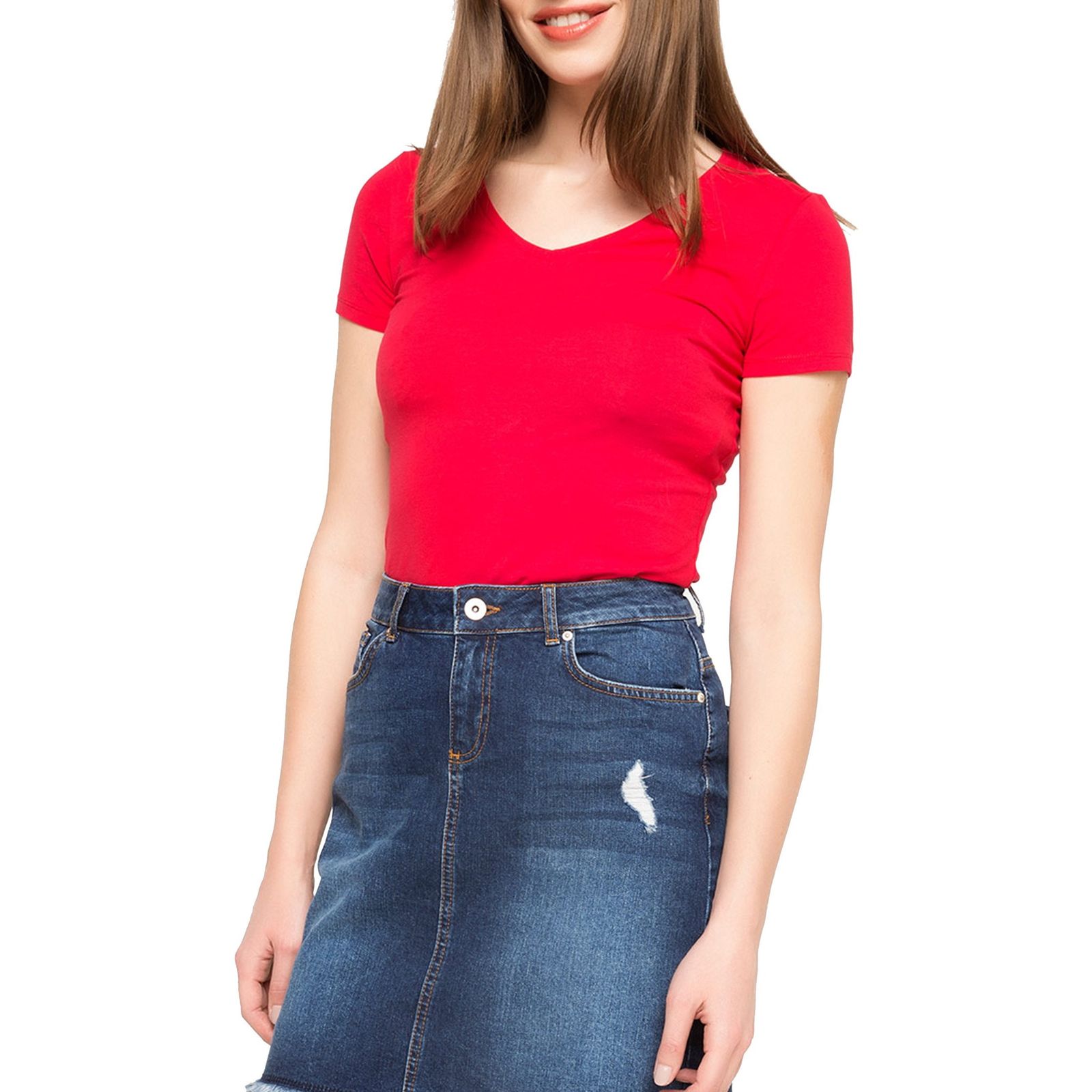تی شرت یقه گرد زنانه - دفکتو - قرمز - 1