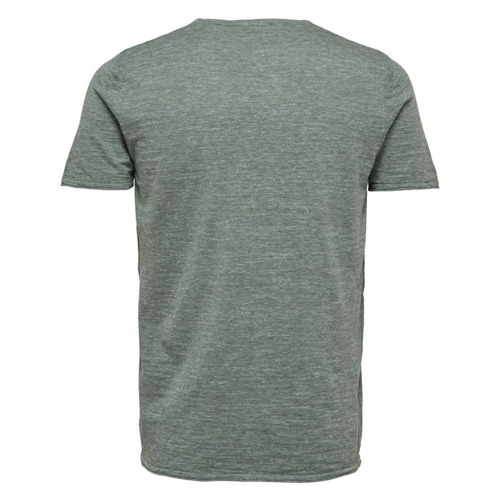 تی شرت نخی یقه گرد مردانه - سلکتد - سبز - 3