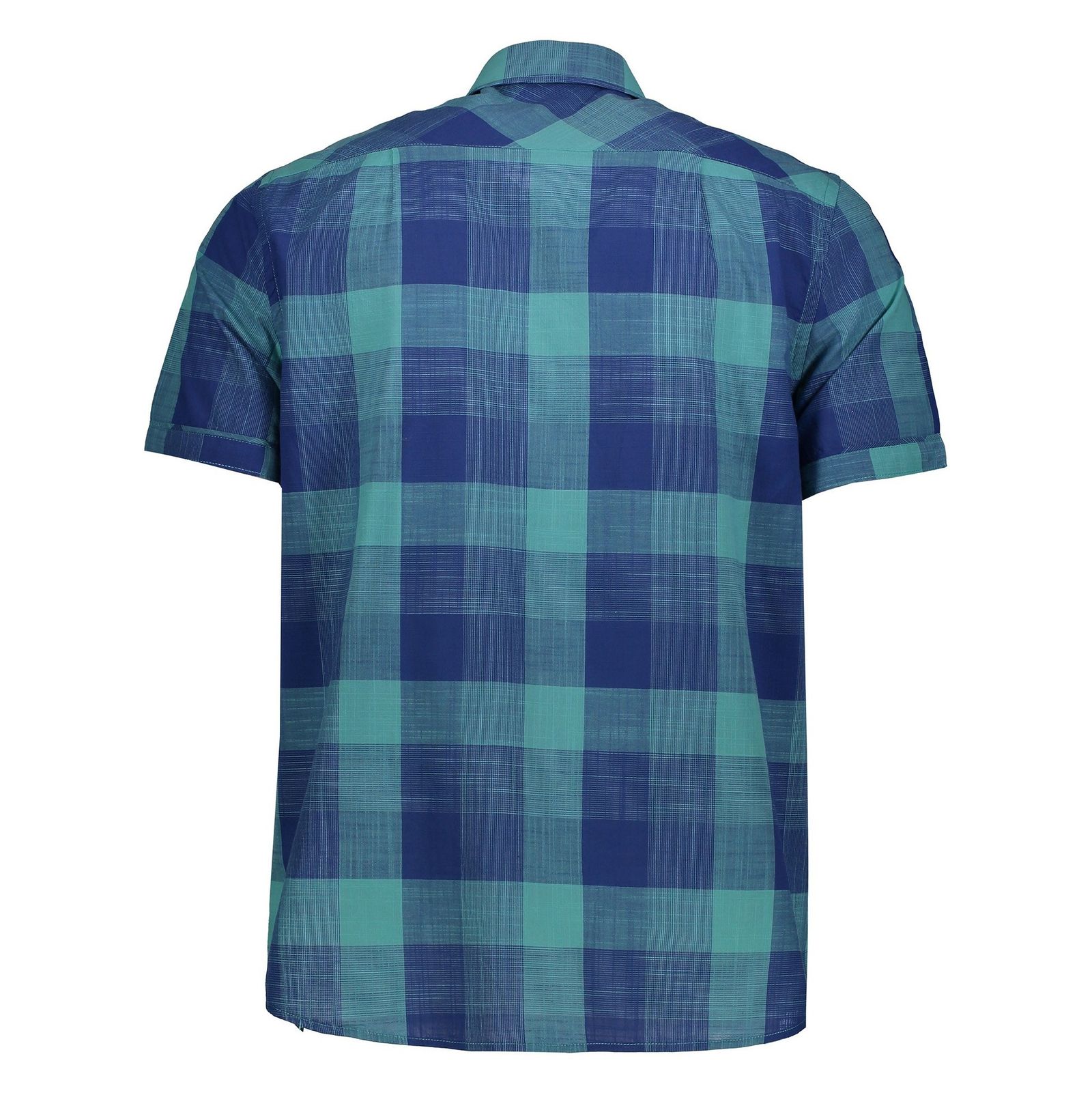 پیراهن نخی آستین کوتاه مردانه - دفکتو - آبي و سبز آبي - 5