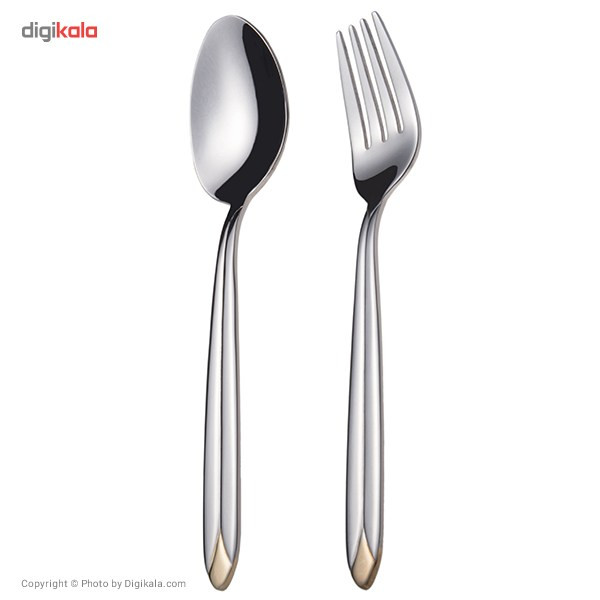 سرویس قاشق و چنگال 12 پارچه ناب استیل مدل Palermo