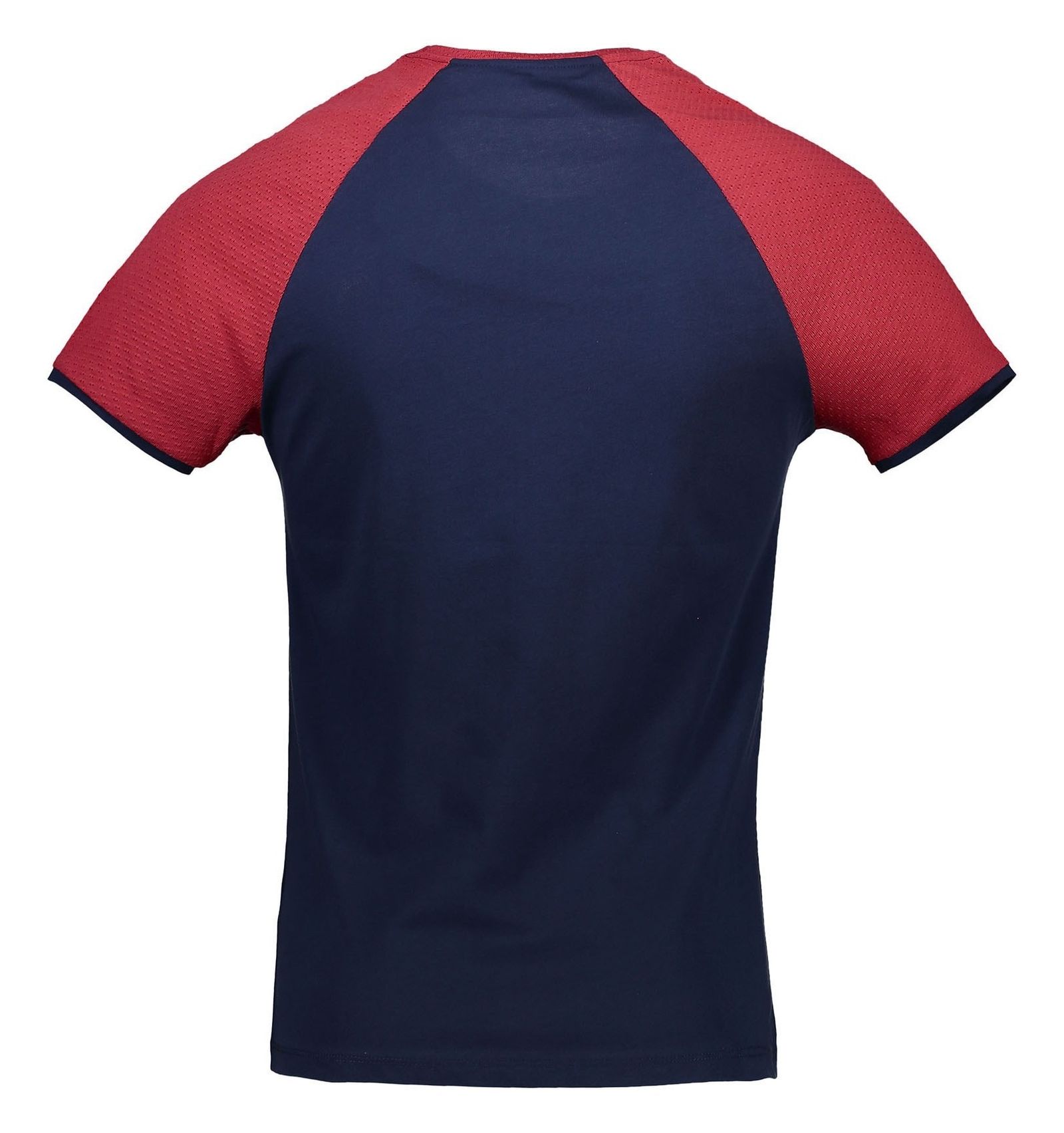 تی شرت نخی یقه گرد مردانه - دفکتو - سرمه اي و قرمز - 5