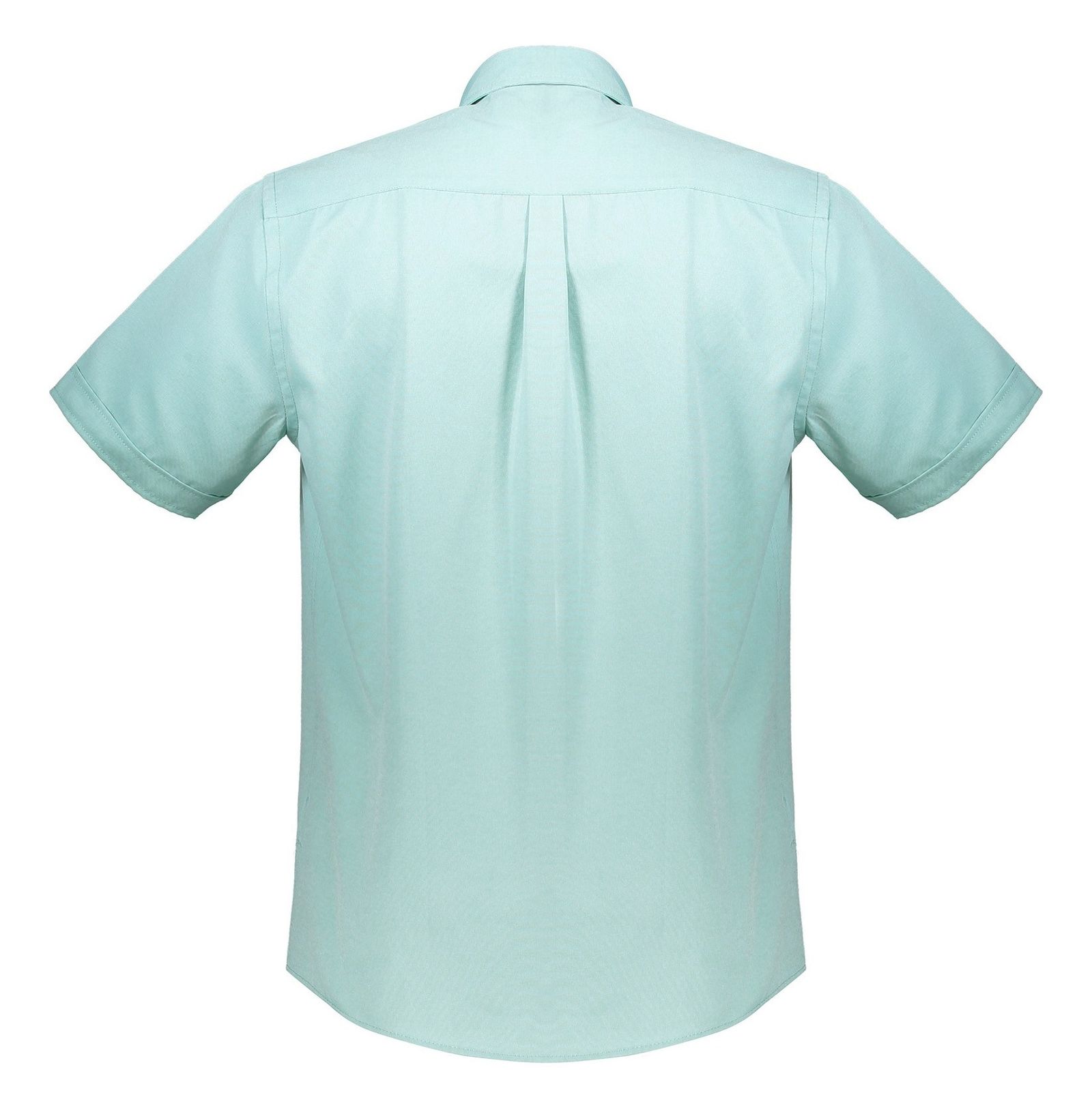 پیراهن نخی آستین کوتاه مردانه - دفکتو - سبز آبي روشن - 3