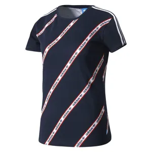 تی شرت نخی یقه گرد زنانه 3-Stripes - آدیداس