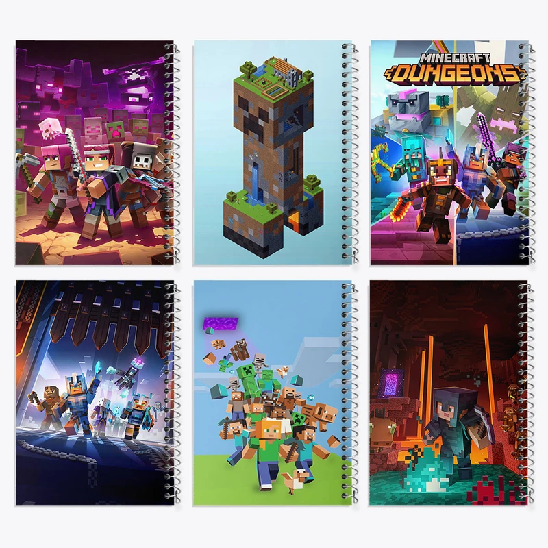 دفتر مشق 100 برگ خندالو طرح ماینکرفت (Minecraft) کد 582 مجموعه 6 عددی