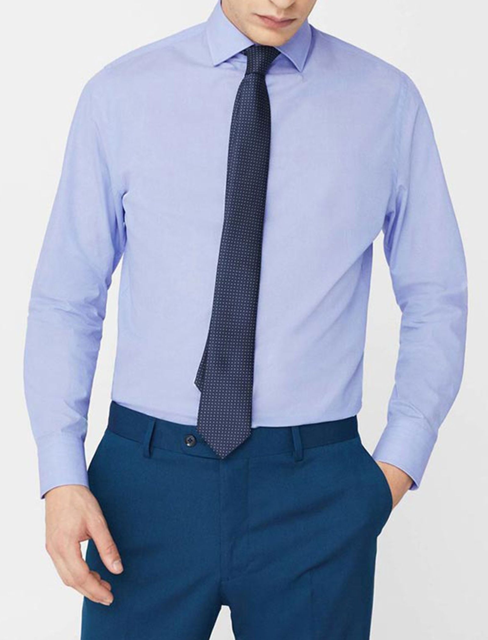 پیراهن رسمی مردانه - مانگو - آبي روشن - 2