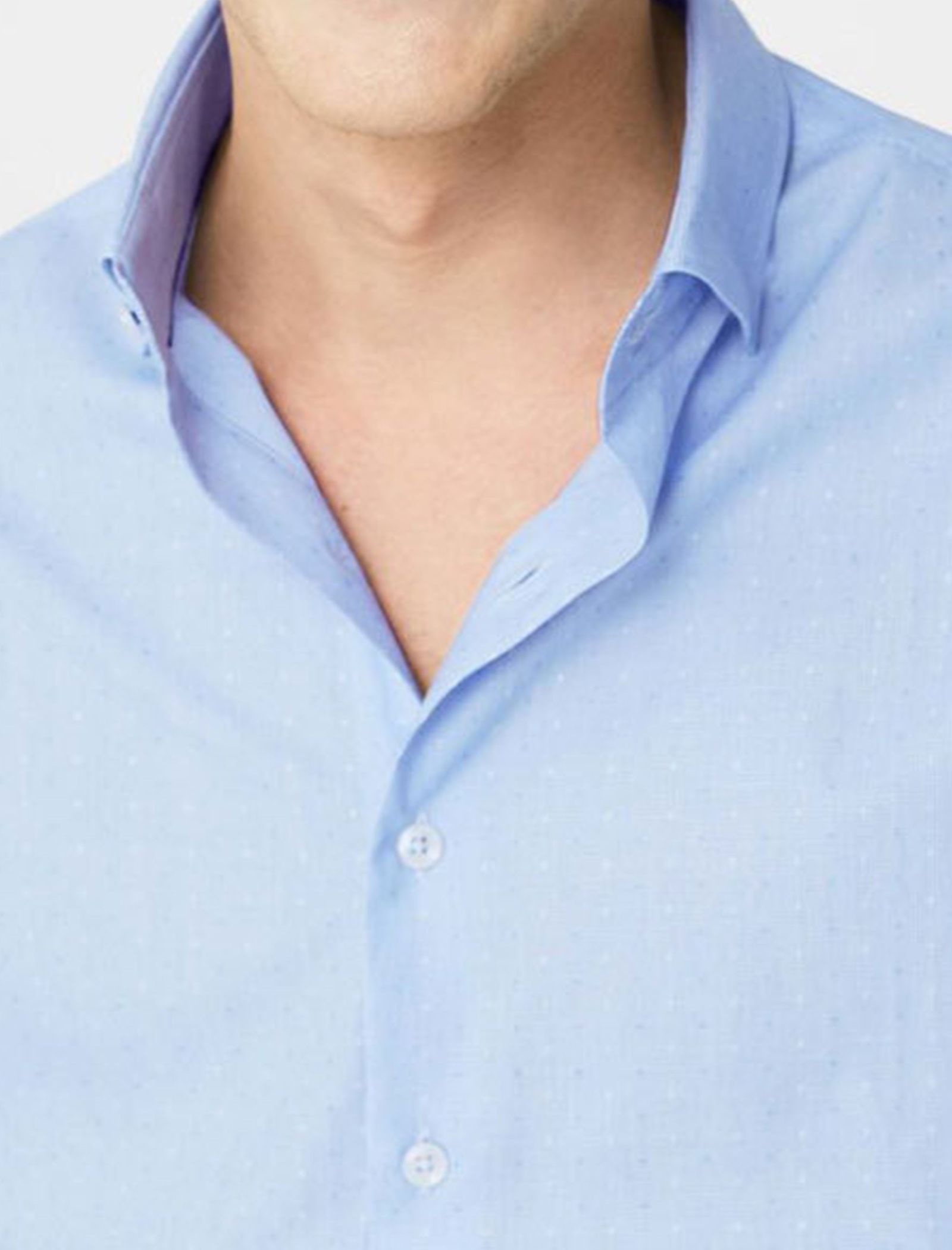 پیراهن رسمی مردانه - مانگو - آبي روشن - 7