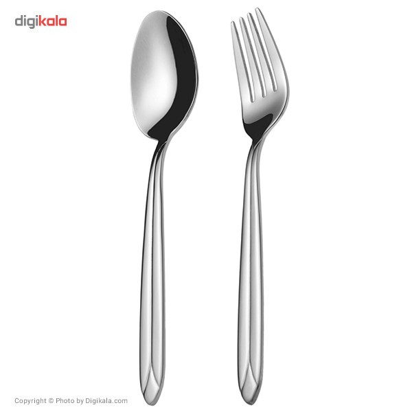سرویس قاشق و چنگال 12 پارچه ناب استیل مدل Palermo