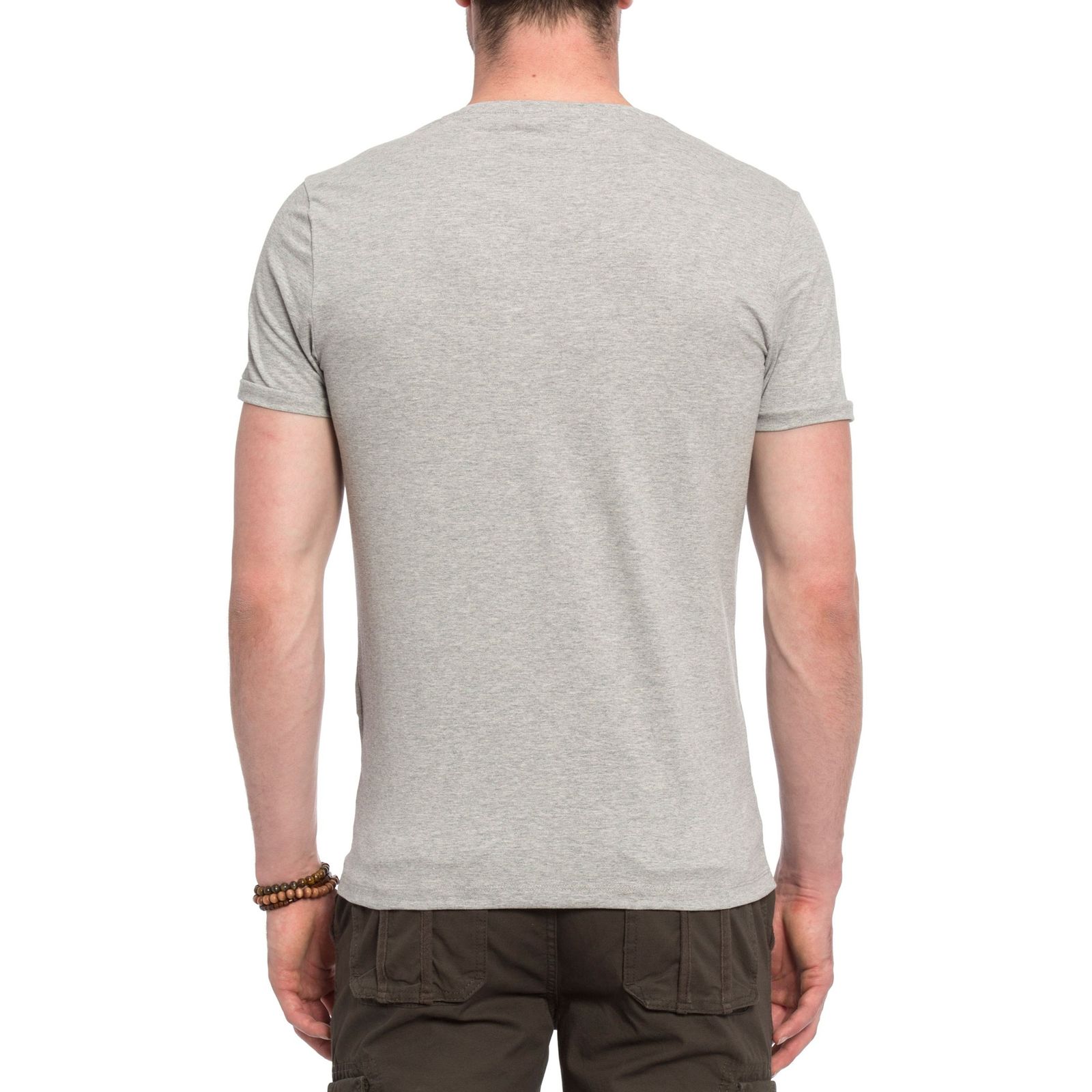 تی شرت یقه گرد مردانه - ال سی وایکیکی - طوسي - 7
