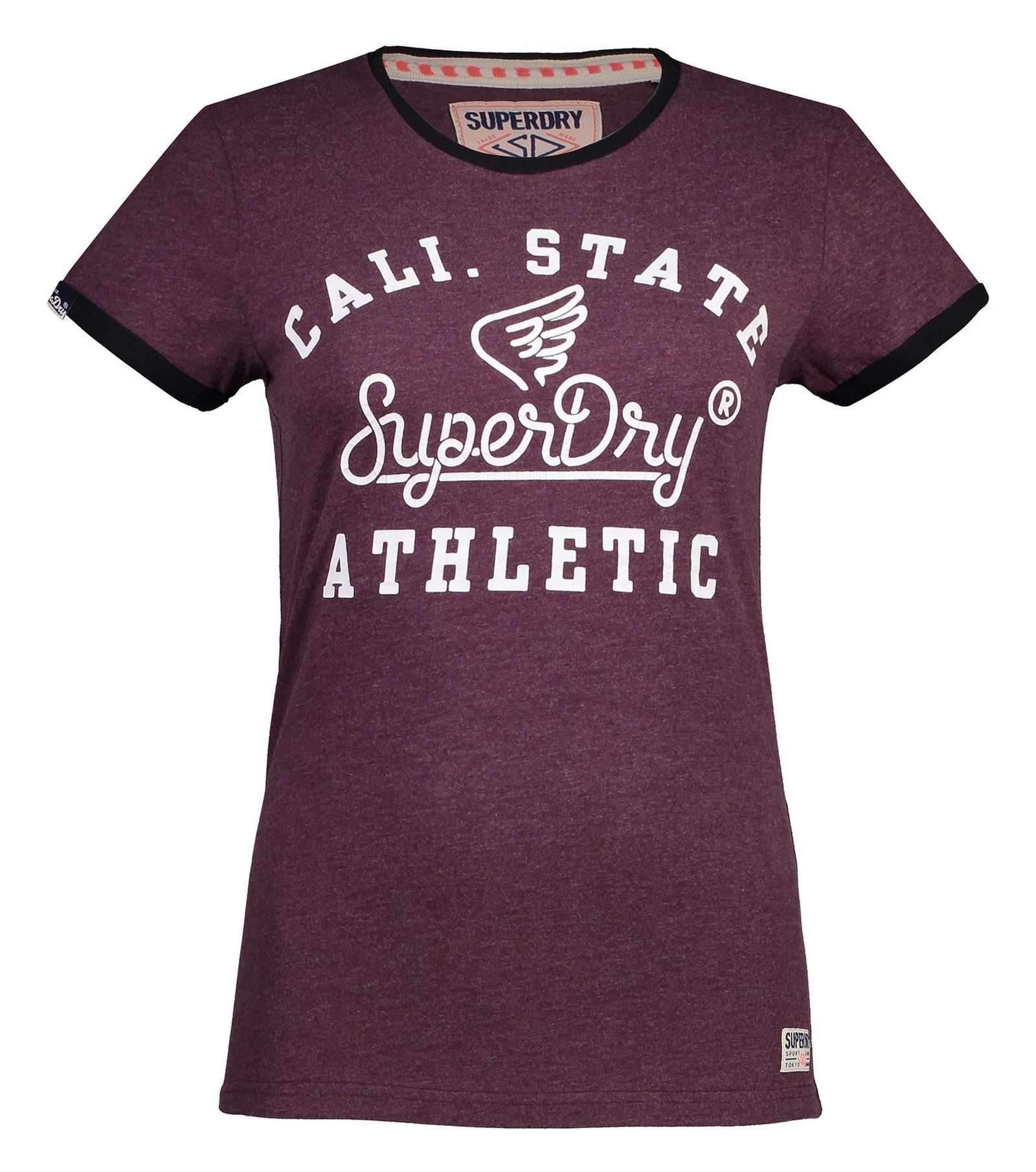 تی شرت نخی آستین کوتاه زنانه State Athletic - سوپردرای - زرشکي   - 1