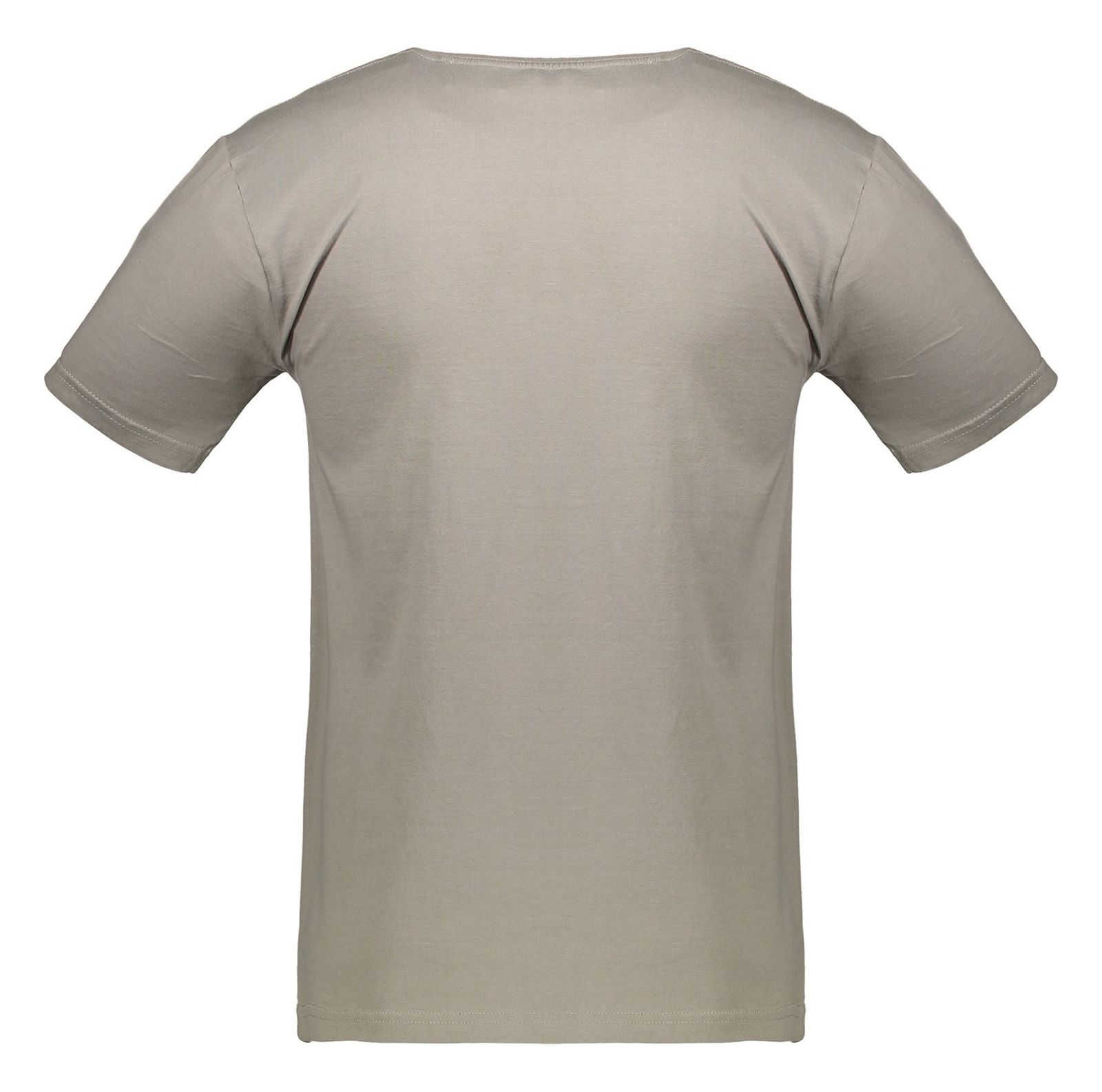 تی شرت نخی یقه گرد مردانه - رد هرینگ - خاکي - 3
