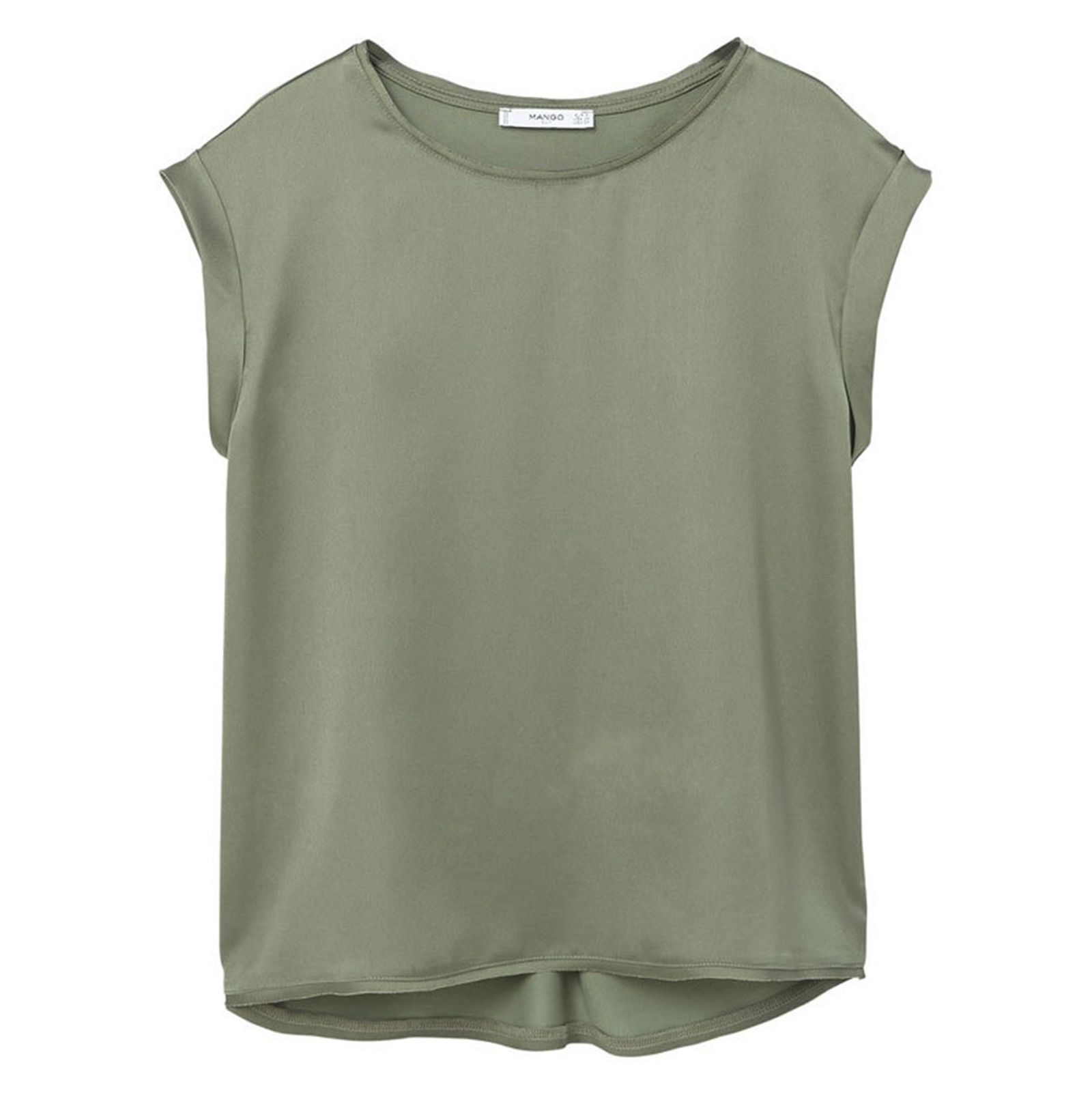 تی شرت ویسکوز یقه گرد زنانه - مانگو - سبز ارتشي - 1