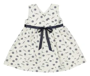 پیراهن نخی کوتاه دخترانه مدل دریا - دایان