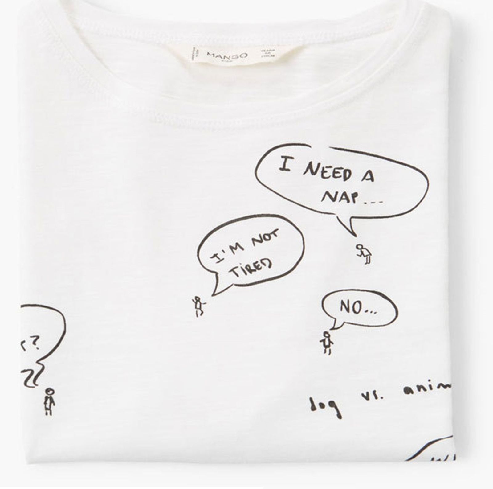 تی شرت نخی یقه گرد پسرانه - مانگو - سفيد - 4