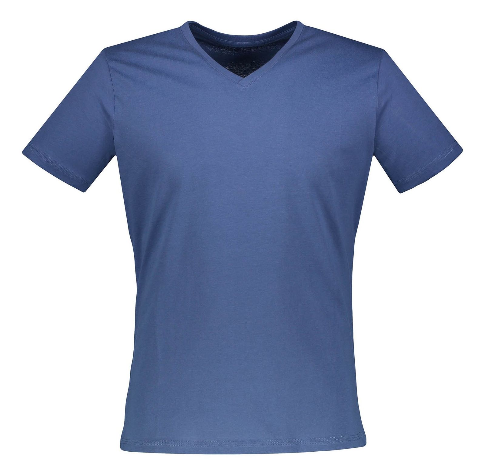 تی شرت نخی یقه هفت مردانه - مانگو - آبي - 1