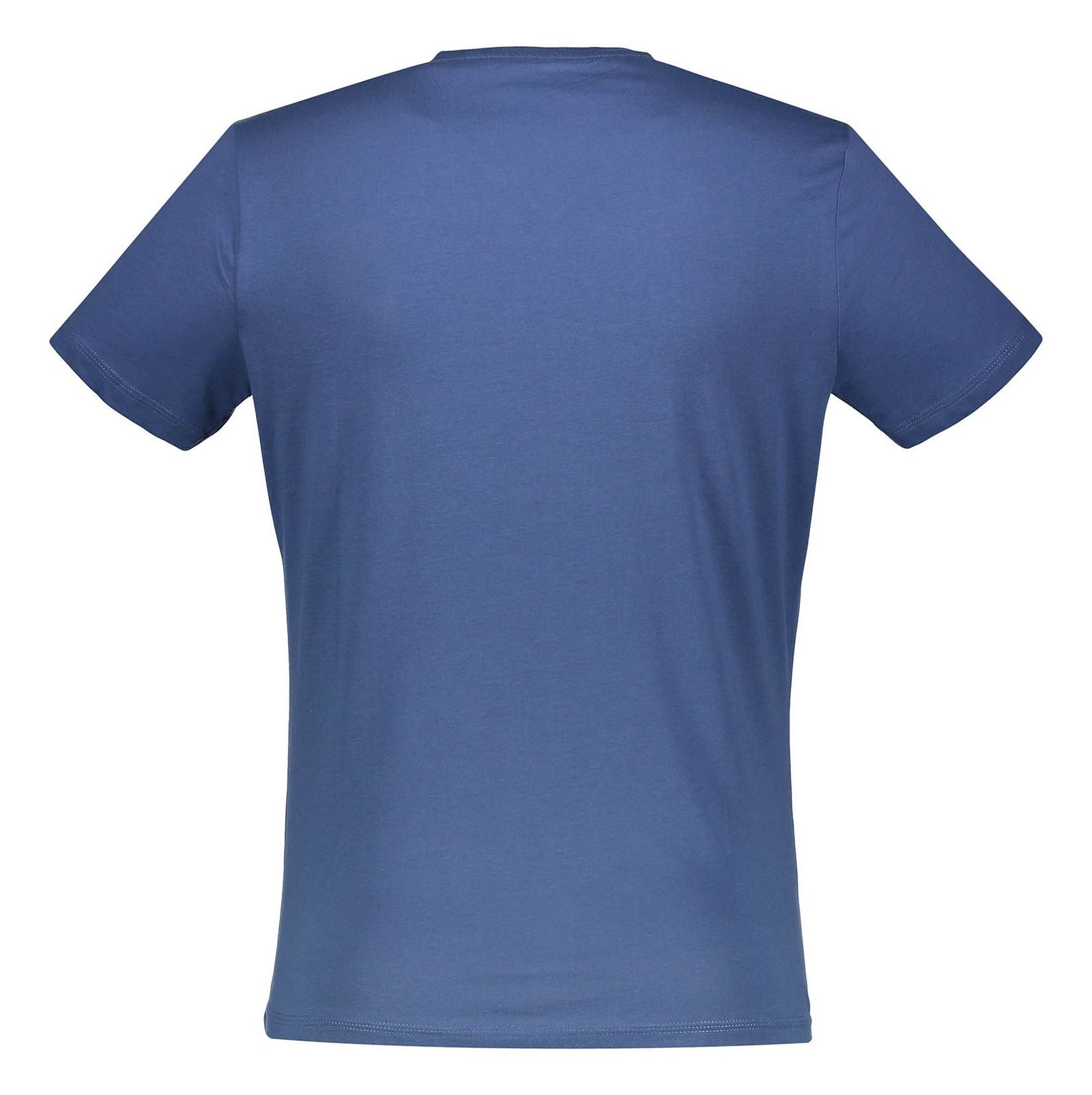 تی شرت نخی یقه هفت مردانه - مانگو - آبي - 3