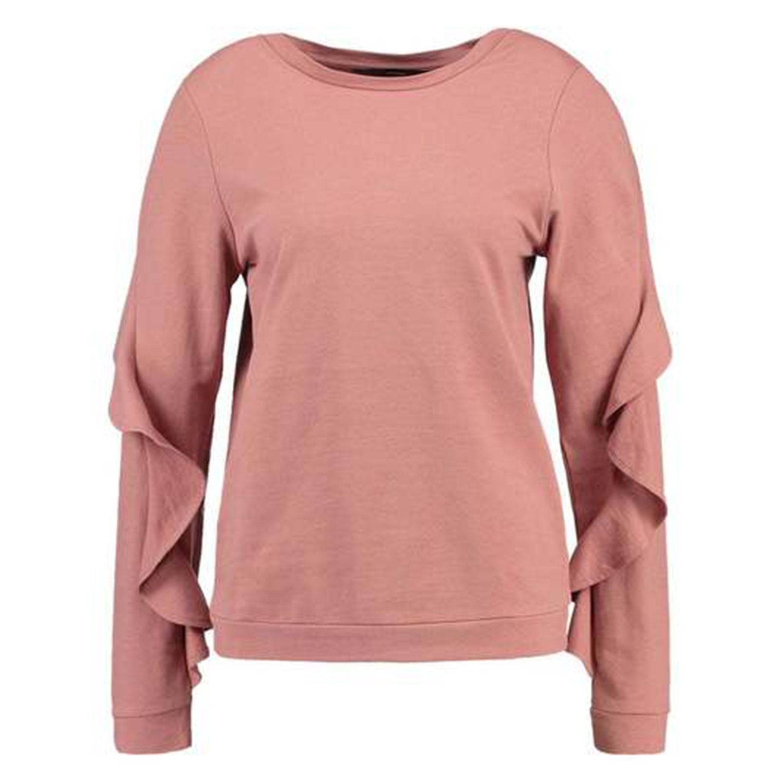 سویشرت نخی یقه گرد زنانه - ورو مدا - طوسي - 7