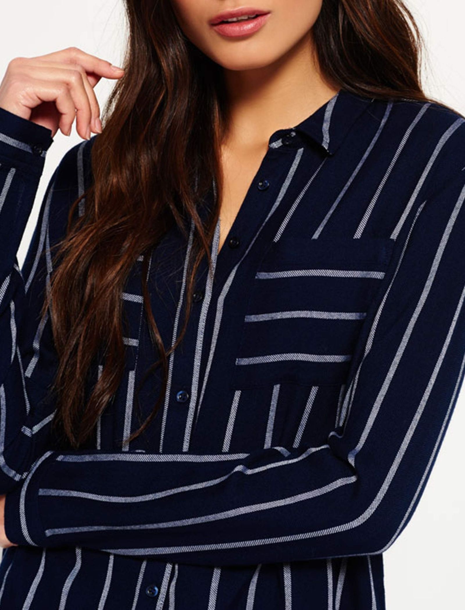 شومیز ویسکوز آستین بلند زنانه SAILOR BOYFRIEND - سوپردرای - سرمه اي - 10