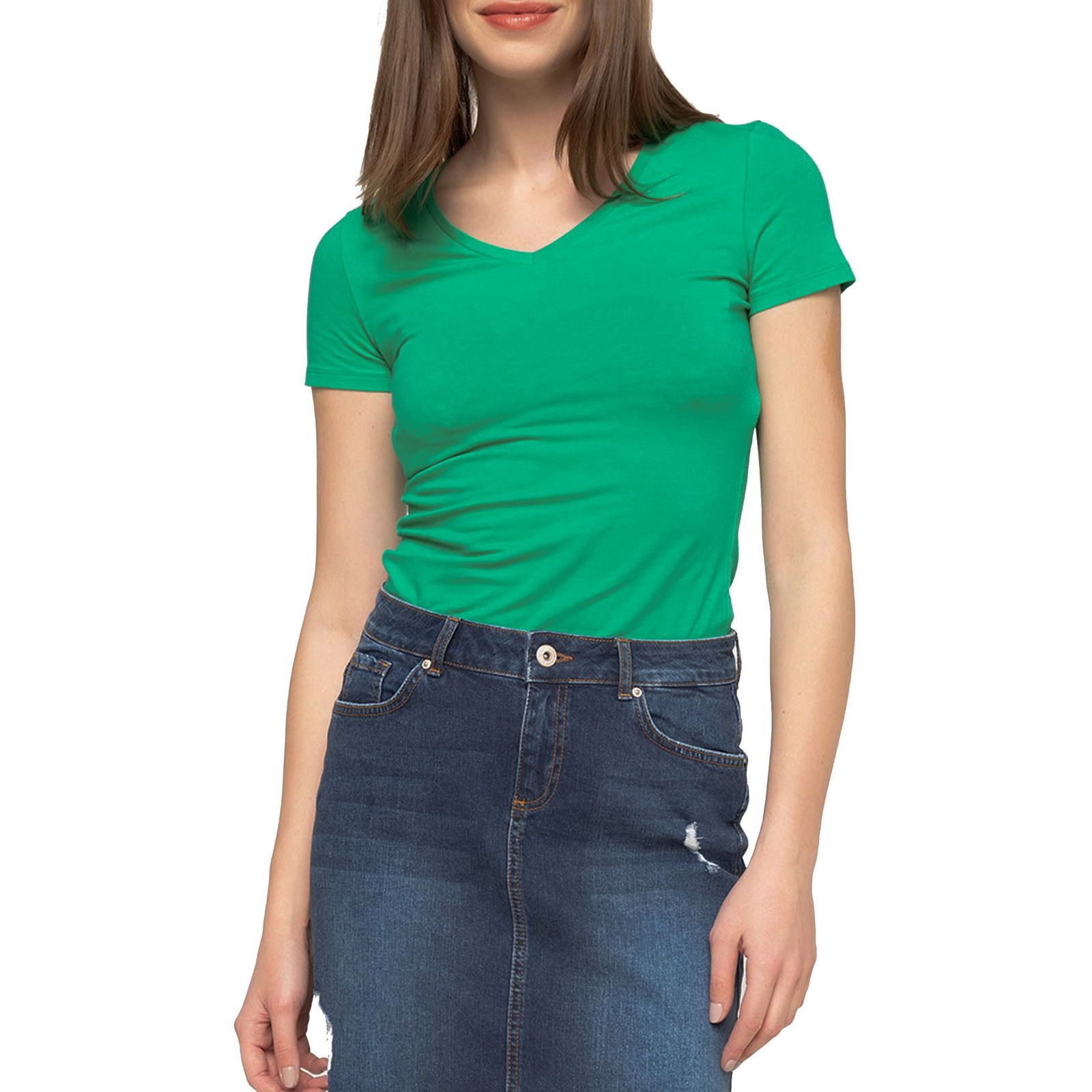 تی شرت یقه گرد زنانه - دفکتو - سبز - 1