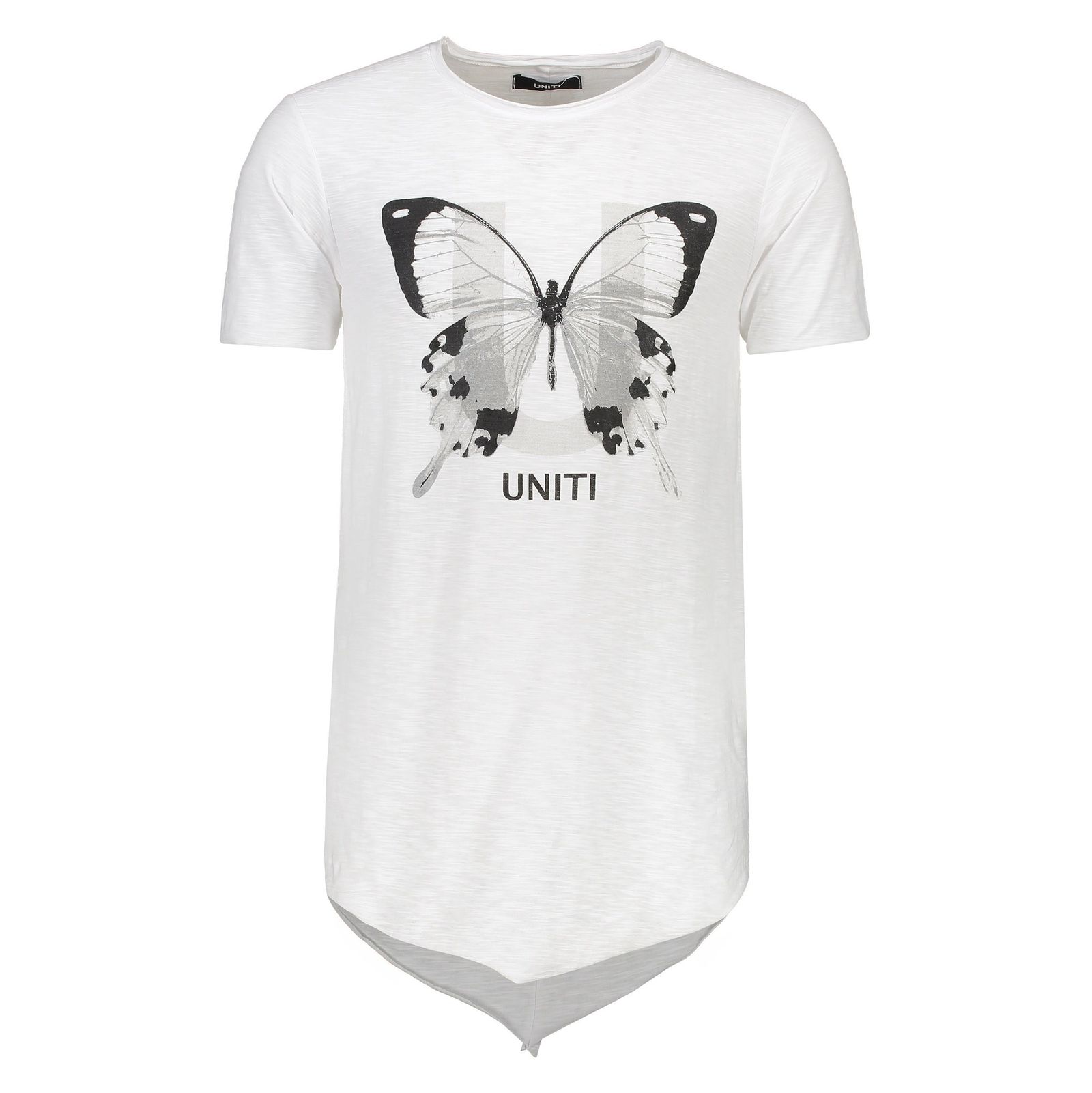 تی شرت نخی یقه گرد مردانه FM Slob Butterfly - یونیتی - سفيد - 1