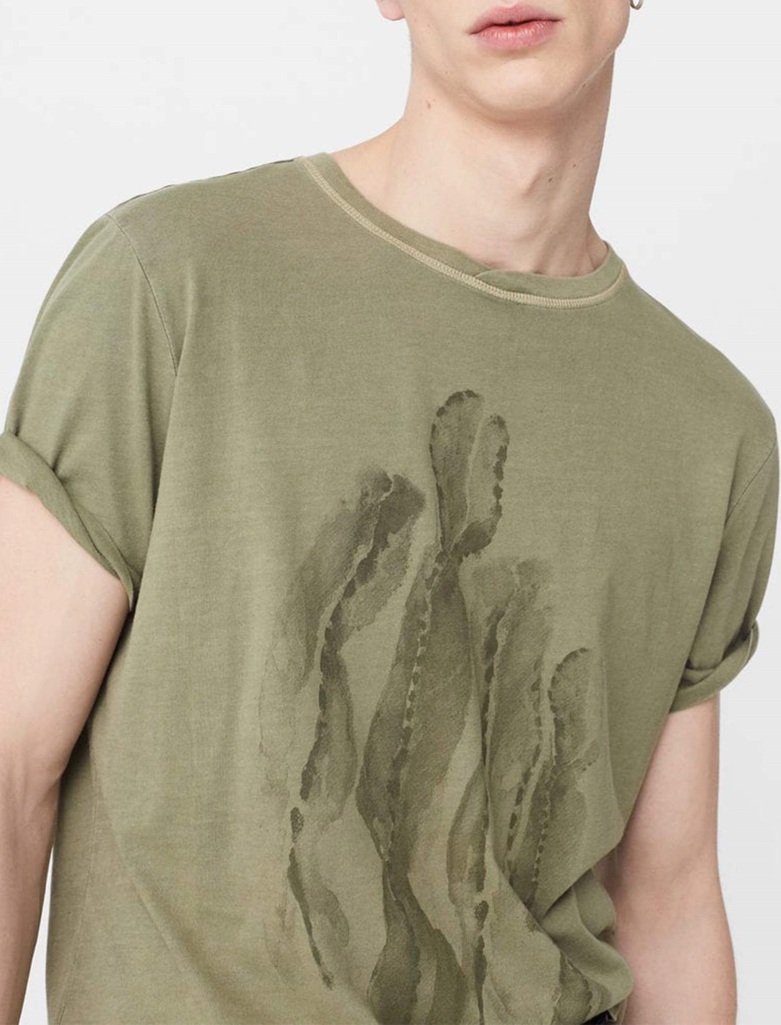 تی شرت نخی یقه گرد مردانه - مانگو - سبز - 3