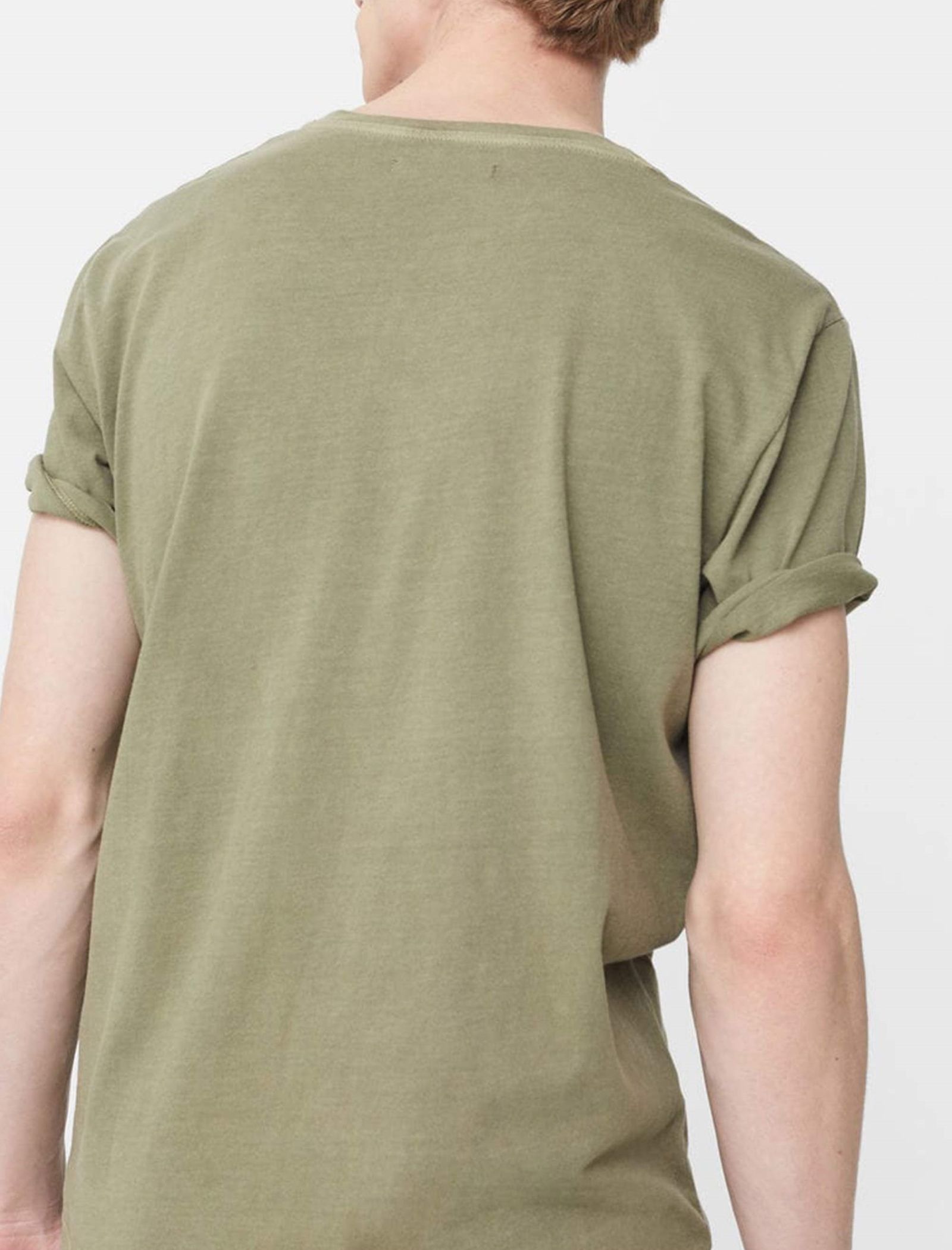 تی شرت نخی یقه گرد مردانه - مانگو - سبز - 4