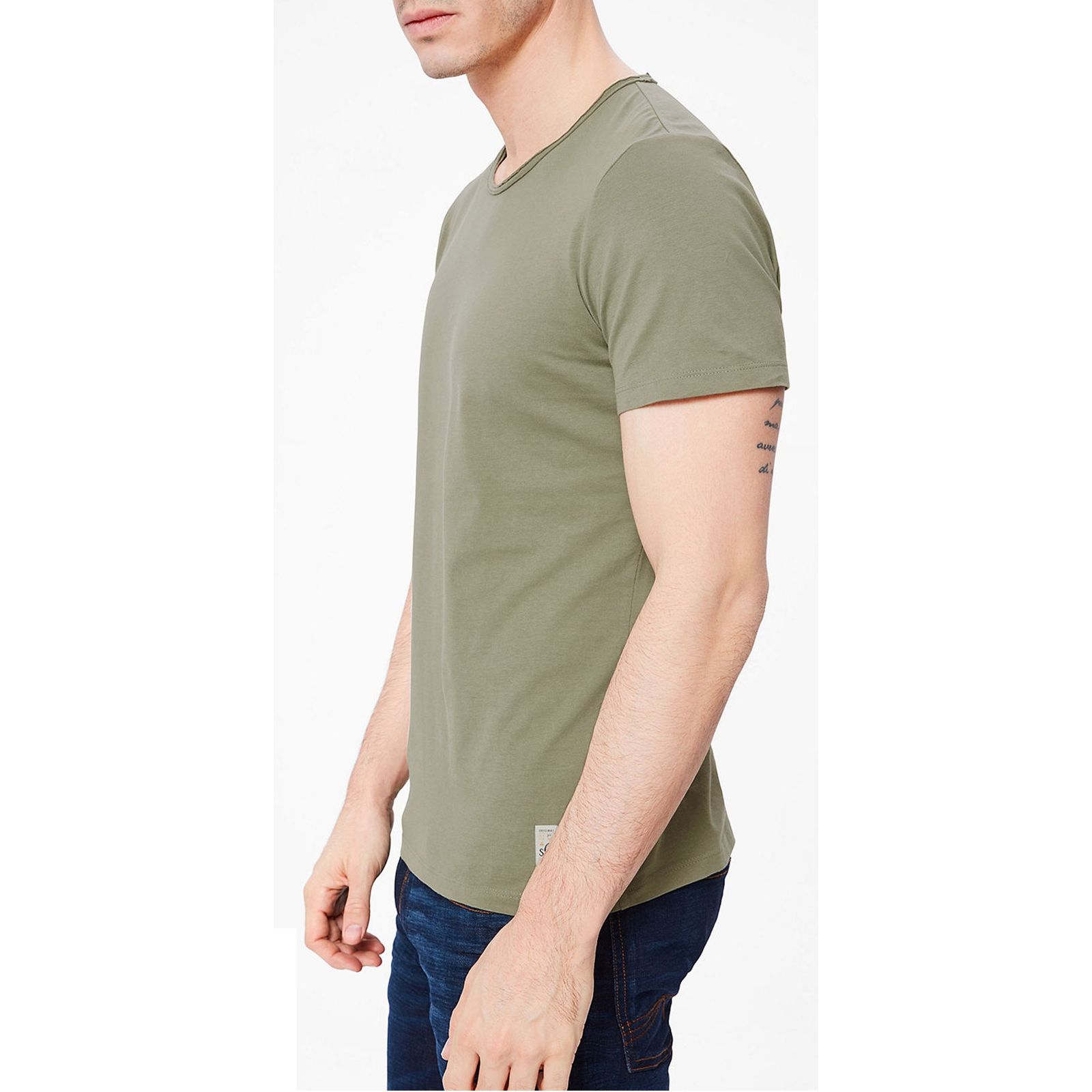 تی شرت نخی یقه گرد مردانه - اس.اولیور - سبز - 6