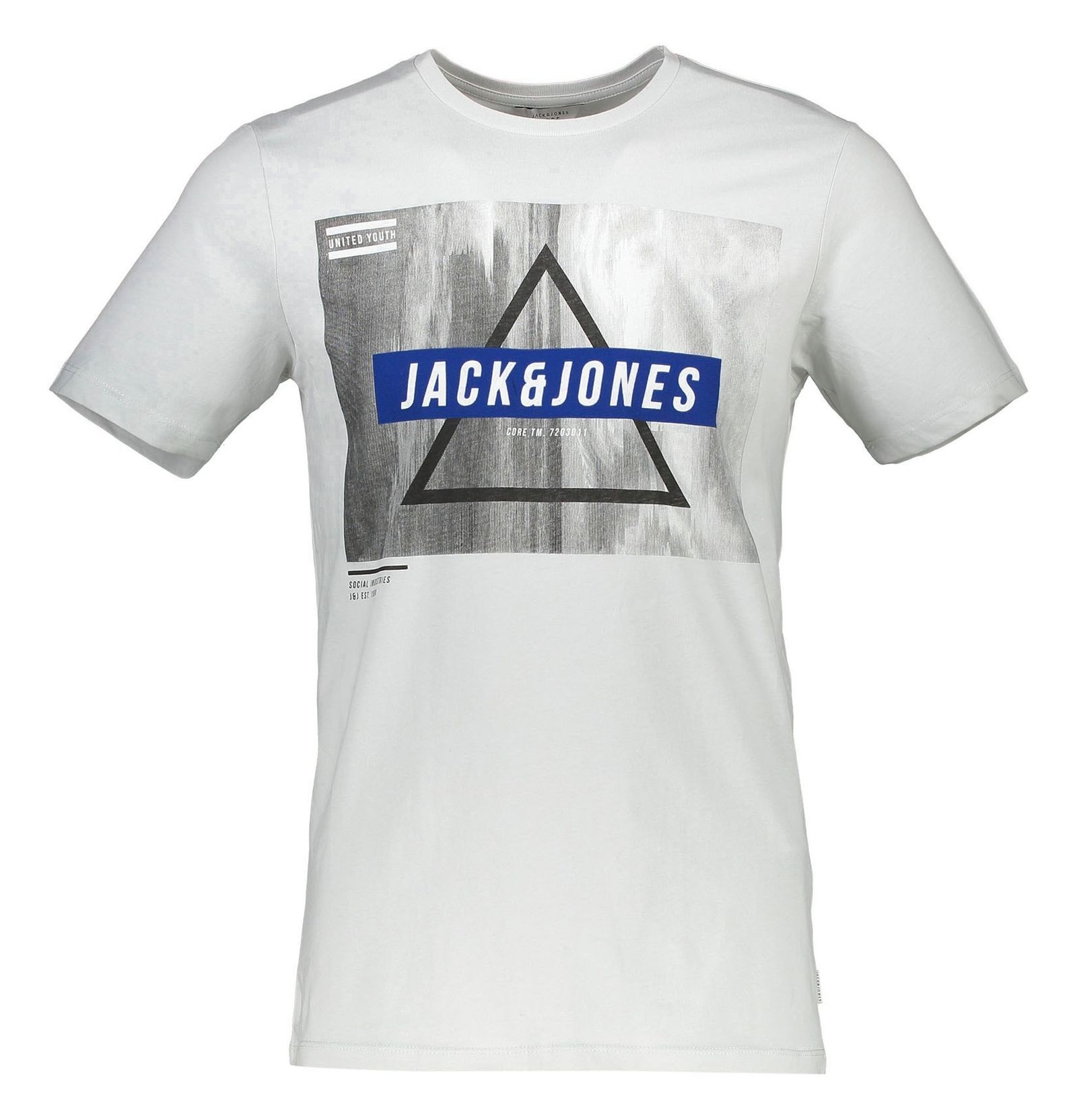 تی شرت نخی یقه گرد مردانه - جک اند جونز - طوسي - 2