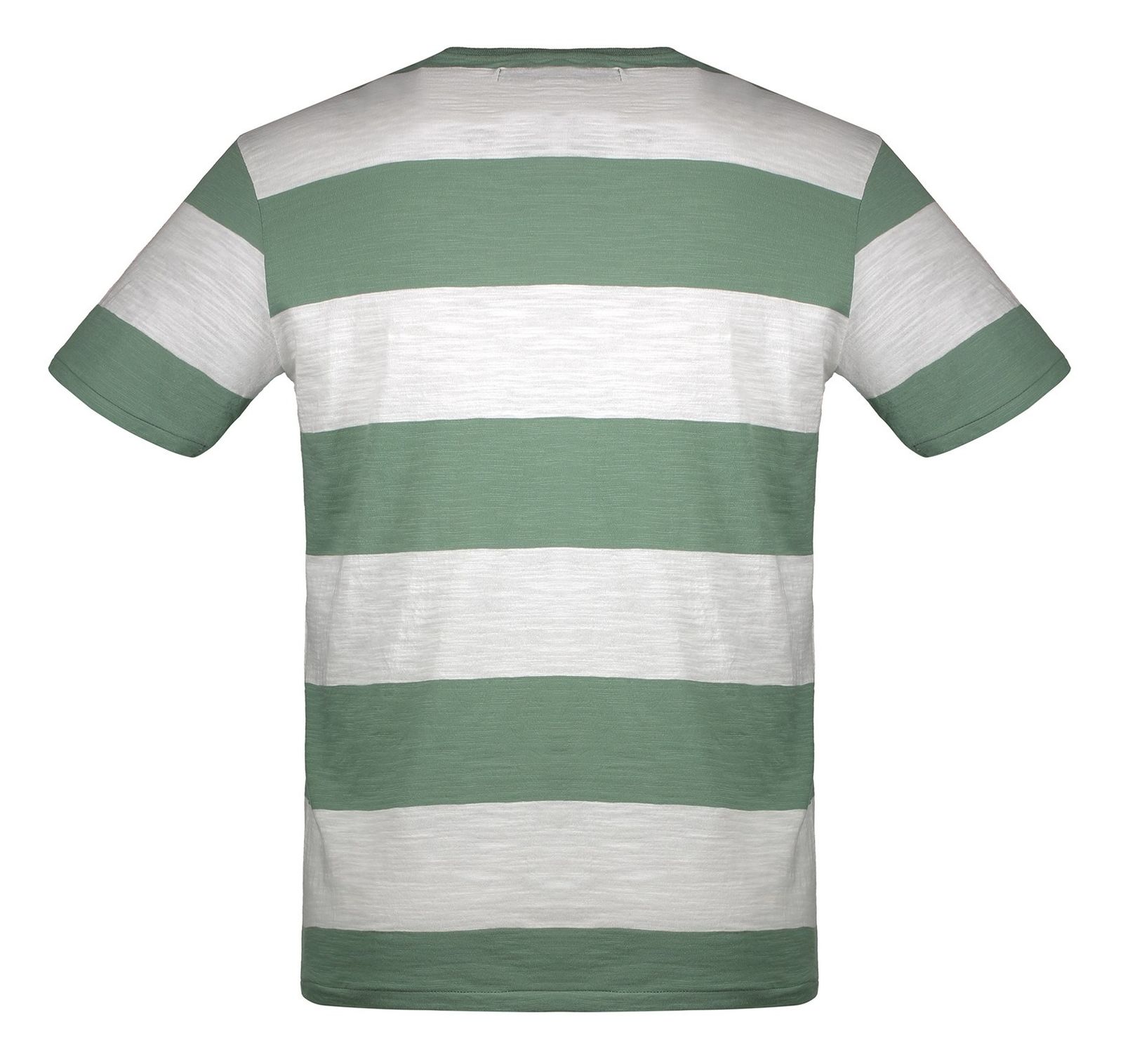 تی شرت نخی یقه گرد مردانه - مانگو - سبز و سفيد - 3