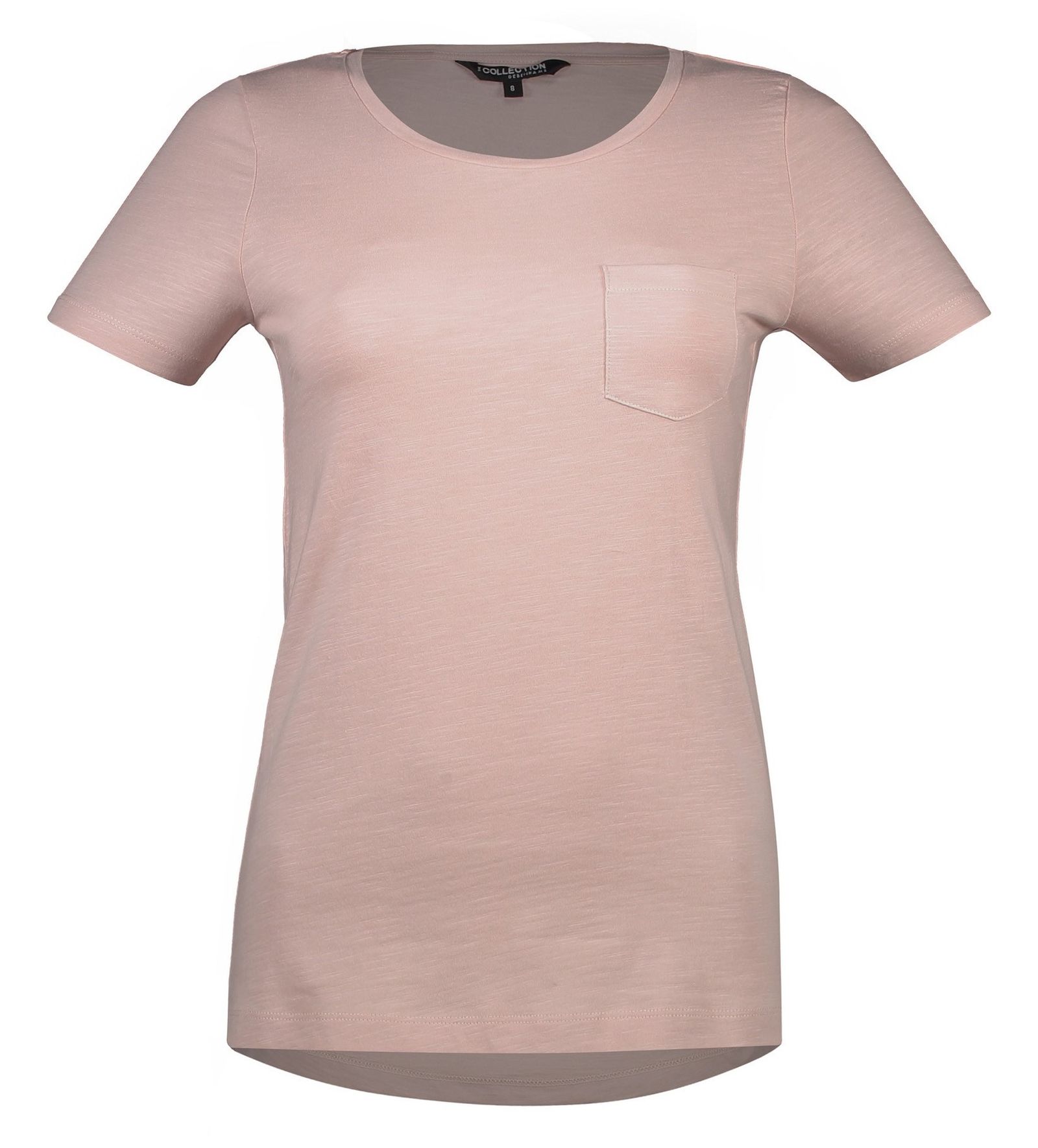 تی شرت نخی یقه گرد زنانه - کالکشن - صورتي روشن - 4
