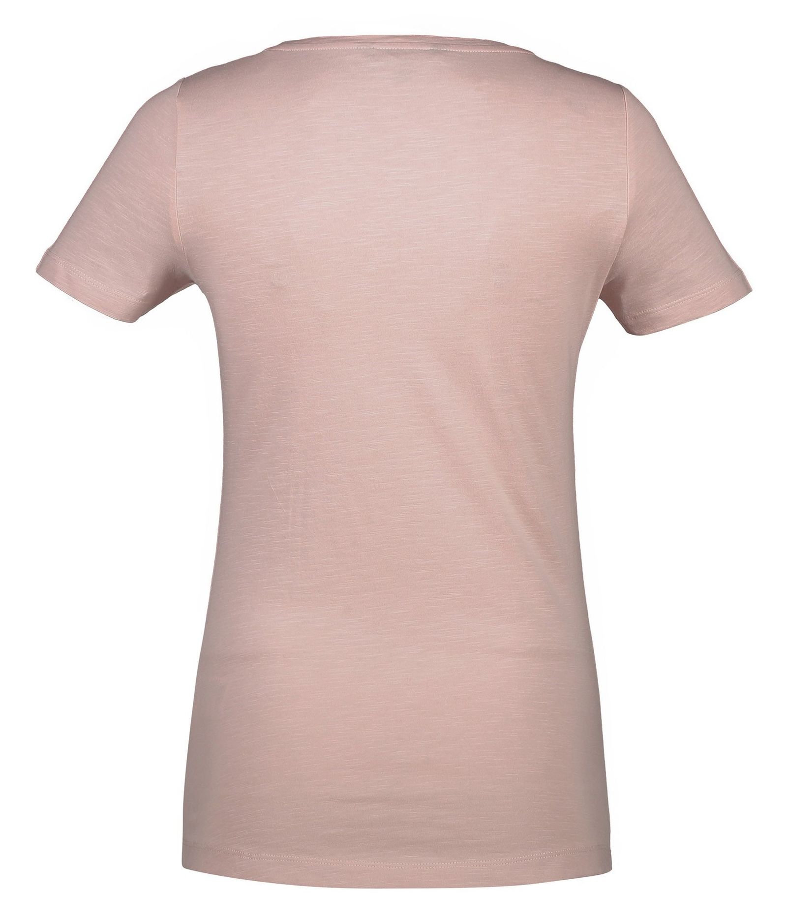تی شرت نخی یقه گرد زنانه - کالکشن - صورتي روشن - 5
