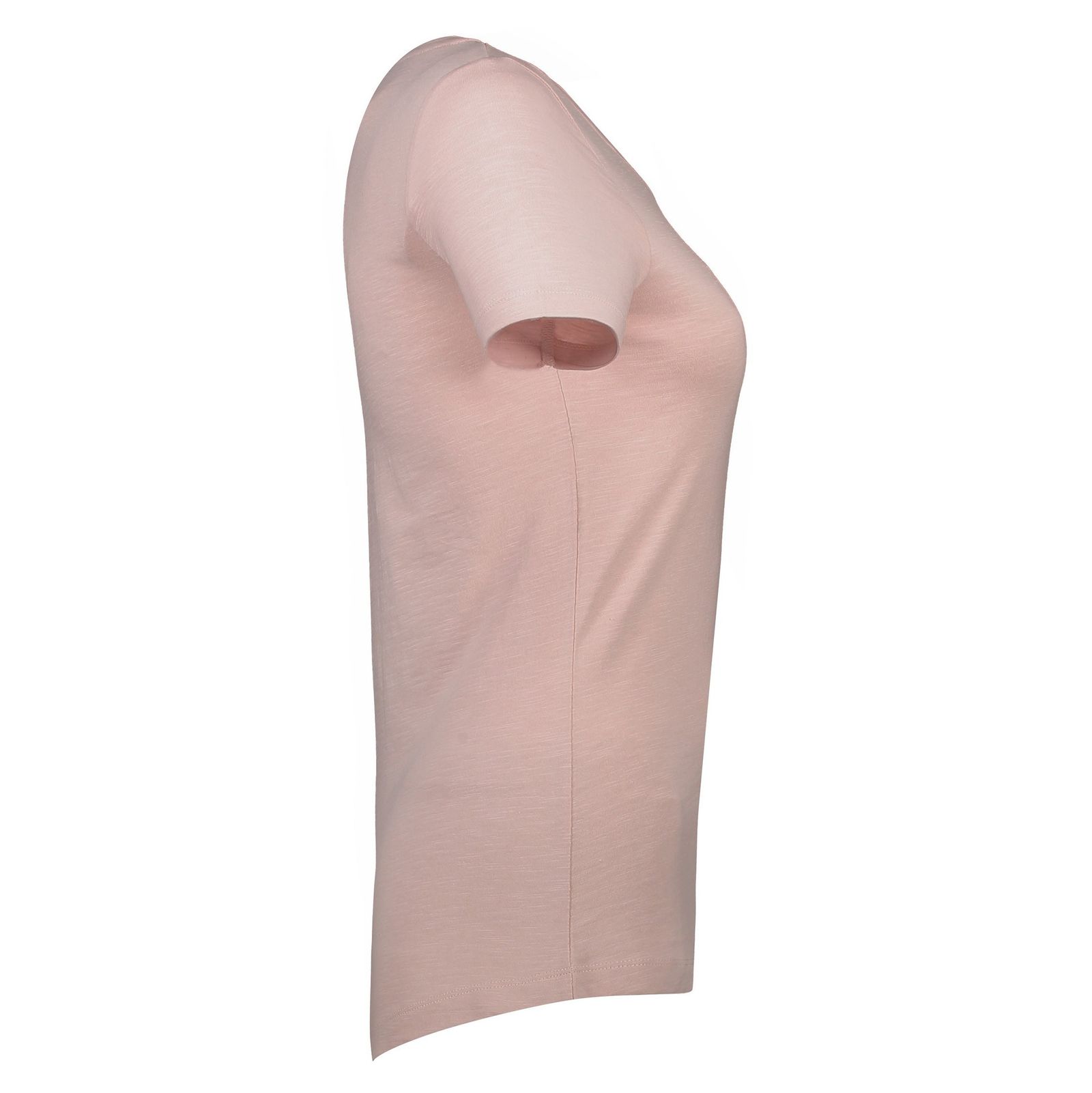 تی شرت نخی یقه گرد زنانه - کالکشن - صورتي روشن - 6