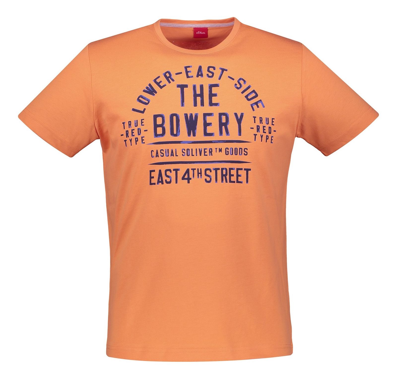 تی شرت نخی یقه گرد مردانه - اس.اولیور - نارنجي - 2
