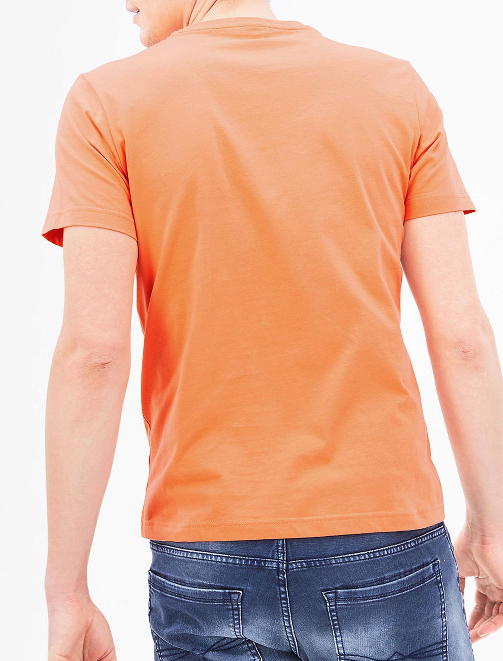 تی شرت نخی یقه گرد مردانه - اس.اولیور - نارنجي - 6