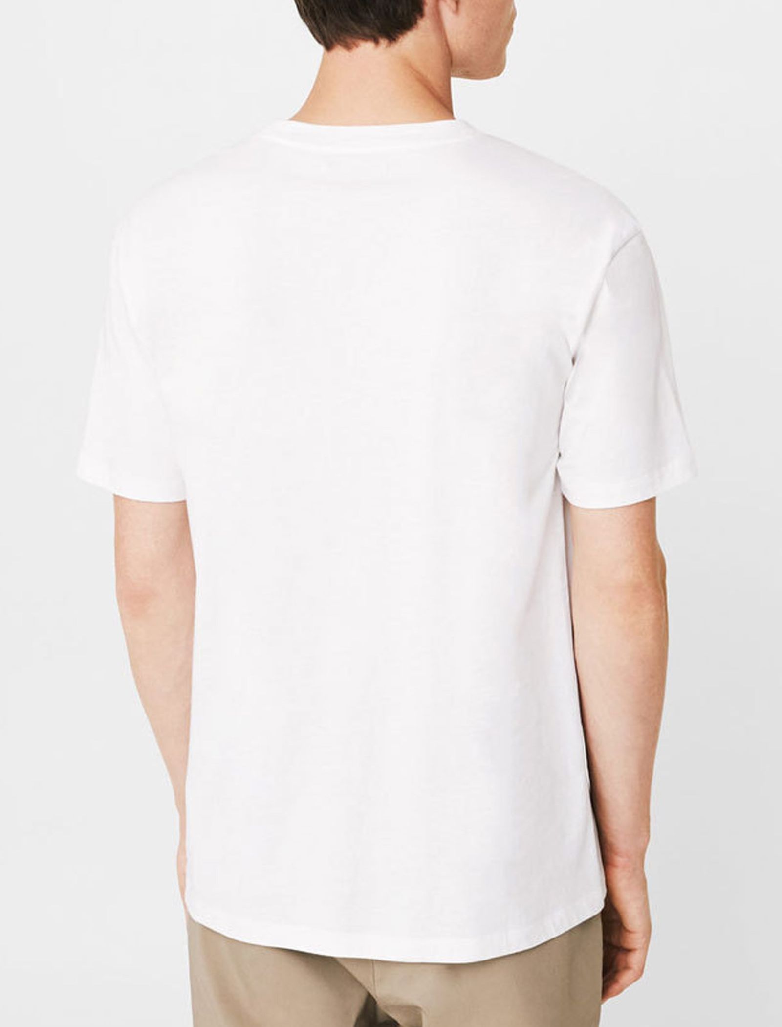 تی شرت نخی یقه گرد مردانه - مانگو - سفيد - 3