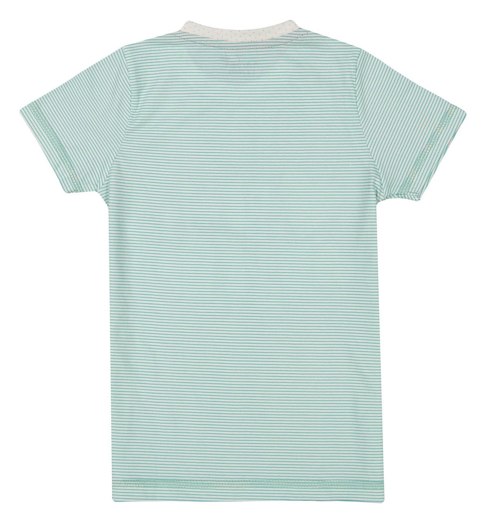 تی شرت و شلوار راحتی نخی دخترانه - ناربن - سبز آبي و سفيد - 4