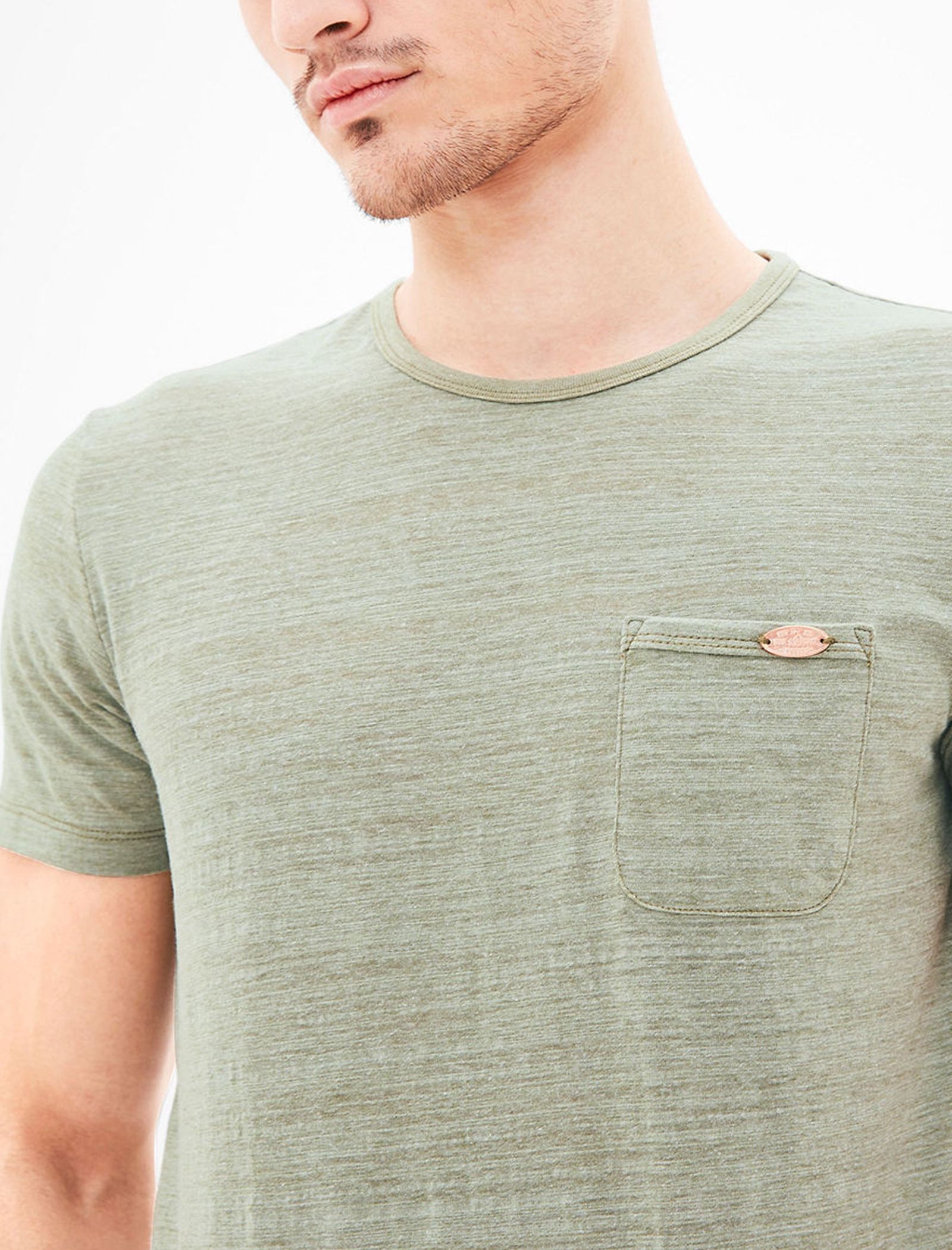 تی شرت نخی یقه گرد مردانه - اس.اولیور - زيتوني - 8