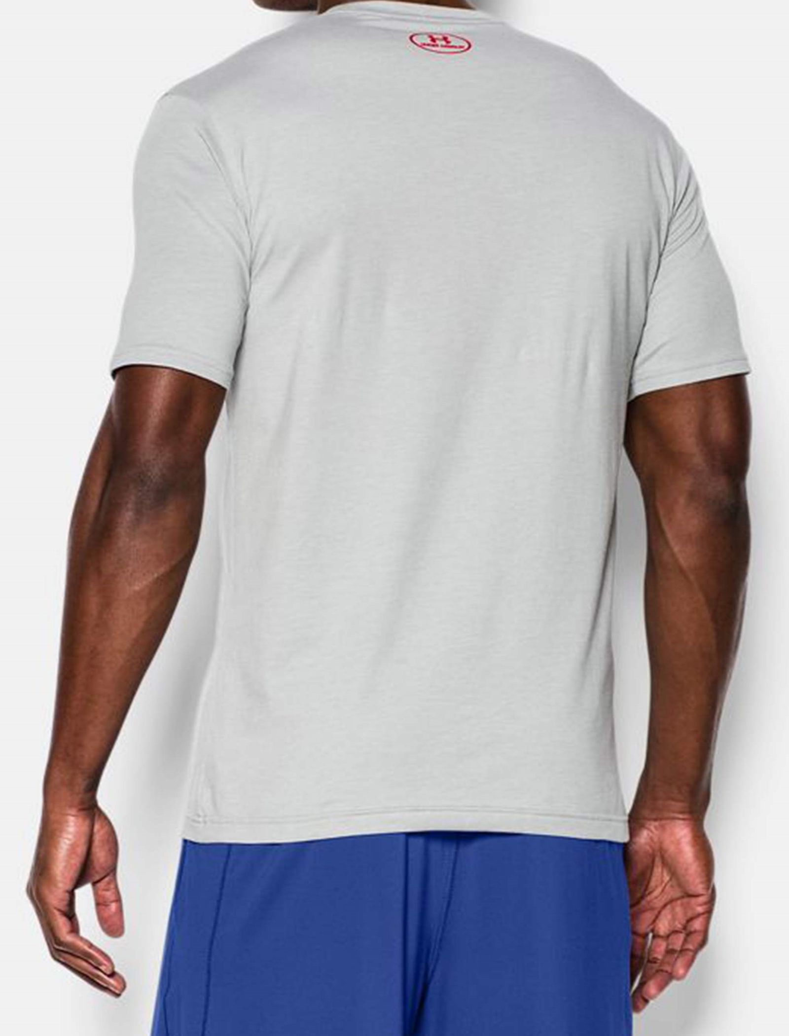 تی شرت ورزشی یقه گرد مردانه Charged Cotton Sportstyle - آندر آرمور - طوسي روشن - 5