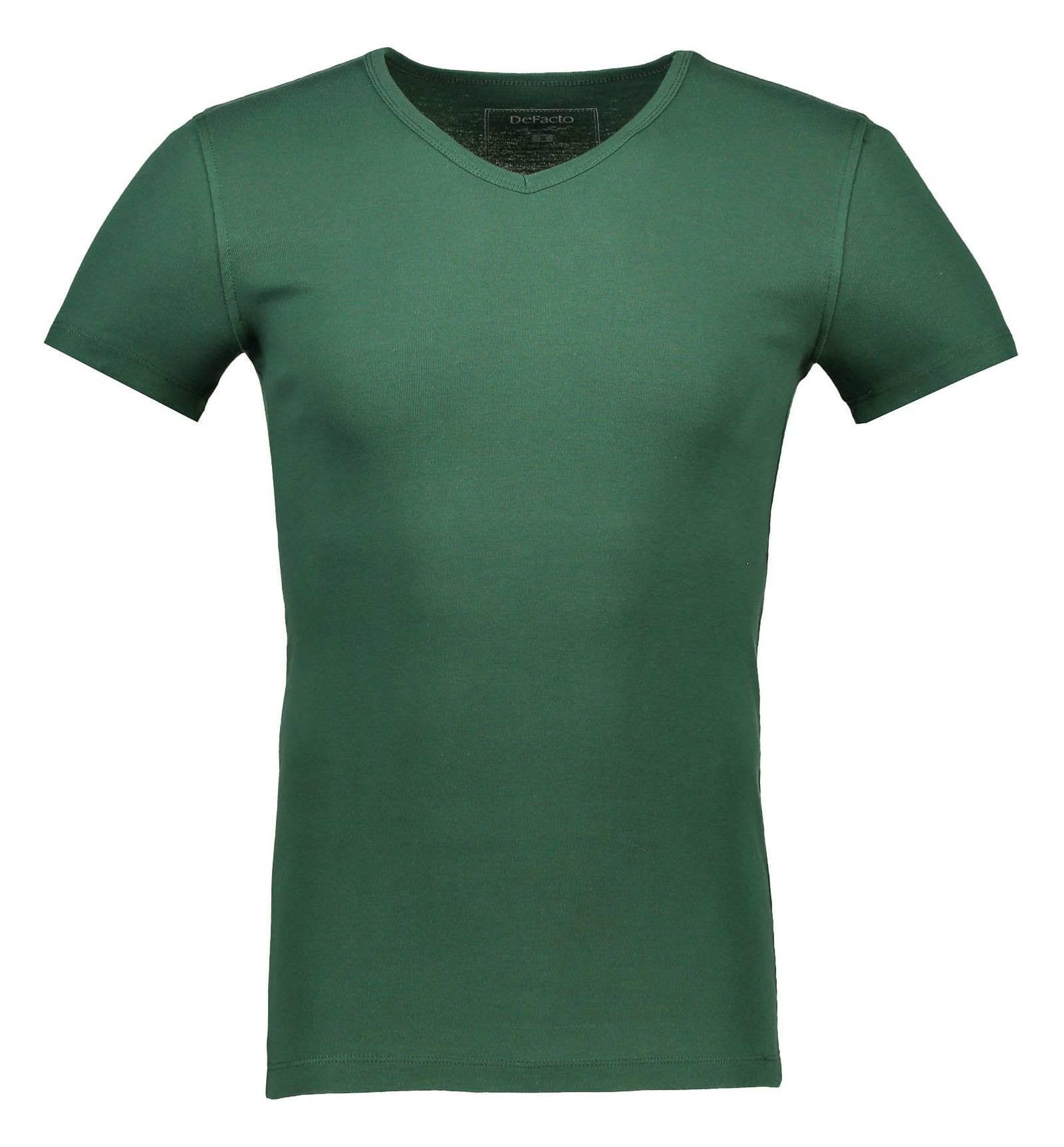 تی شرت نخی یقه هفت مردانه - دفکتو - سبز يشمي - 5