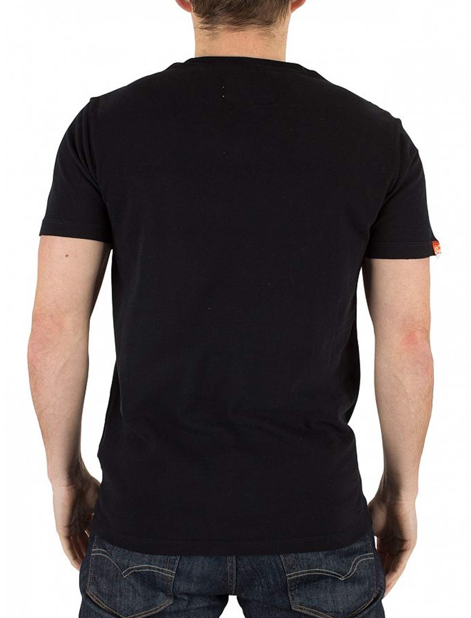 تی شرت نخی یقه هفت مردانه Orange Label Vintage Emb - سوپردرای - مشکي  - 3