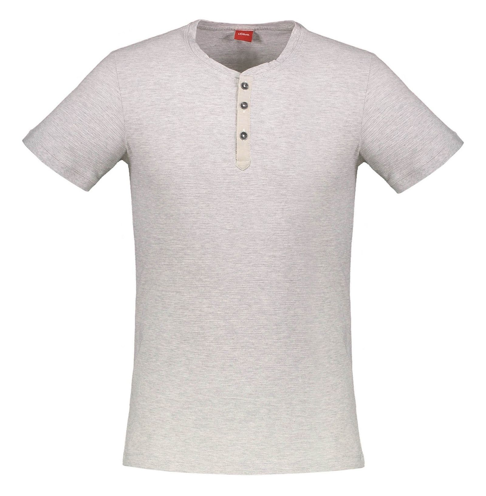 تی شرت نخی یقه گرد مردانه - اس.اولیور - طوسي روشن - 4